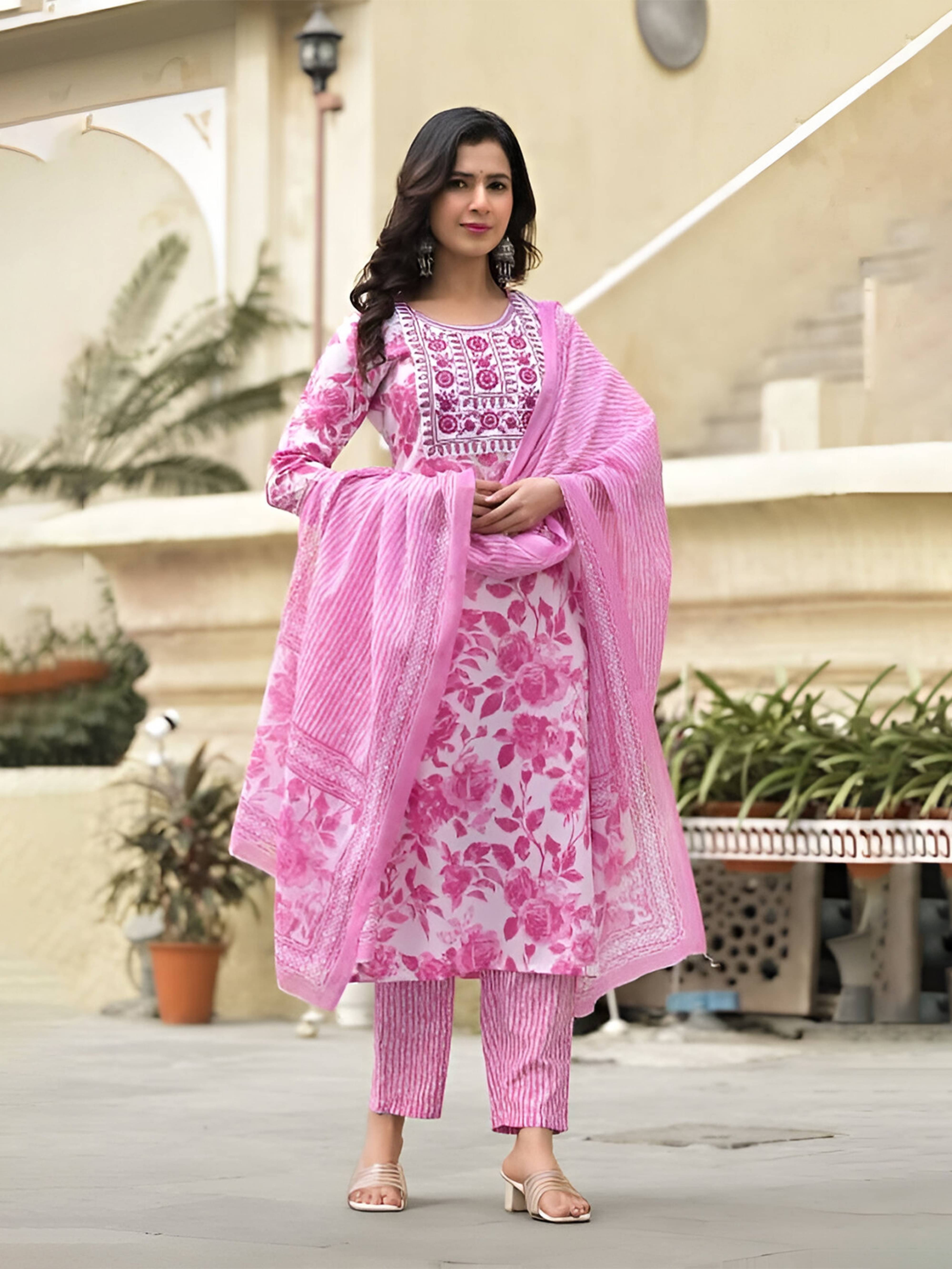 kedar fab Women Rayon Printed Straight Kurti With Pants ( Pink ) kedar fab Women Rayon Printed Straight Kurti With Pants ( Pink )