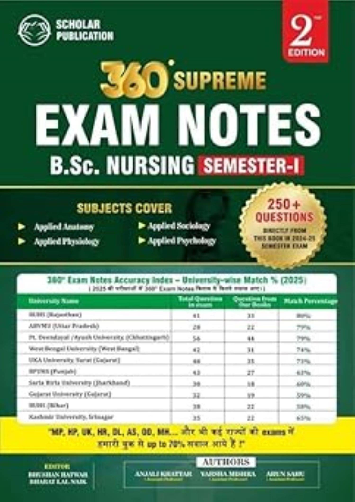 360 Supreme Exam Notes B.Sc. Nursing 1st Semester     			360 Supreme Exam Notes B.Sc. Nursing 1st Semester