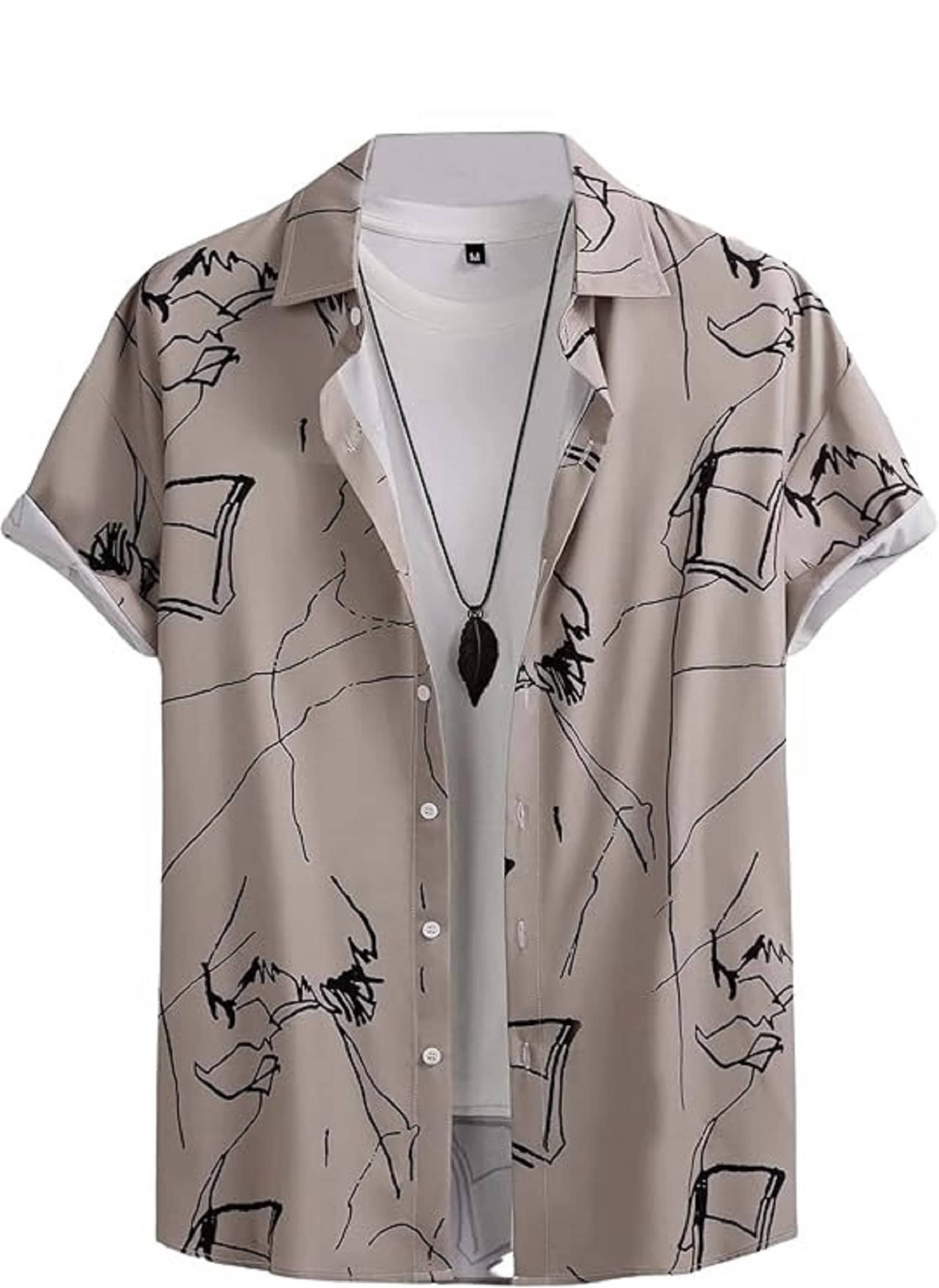 ARZ Poly Cotton Regular Fit Self Design Half Sleeves Men's Casual Shirt - White ( Pack of 1 )
