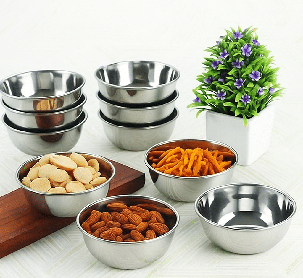     			Aquasleri Stainless Steel Plain Dessert Bowl 10 cm ( Set of 10 ) Silver