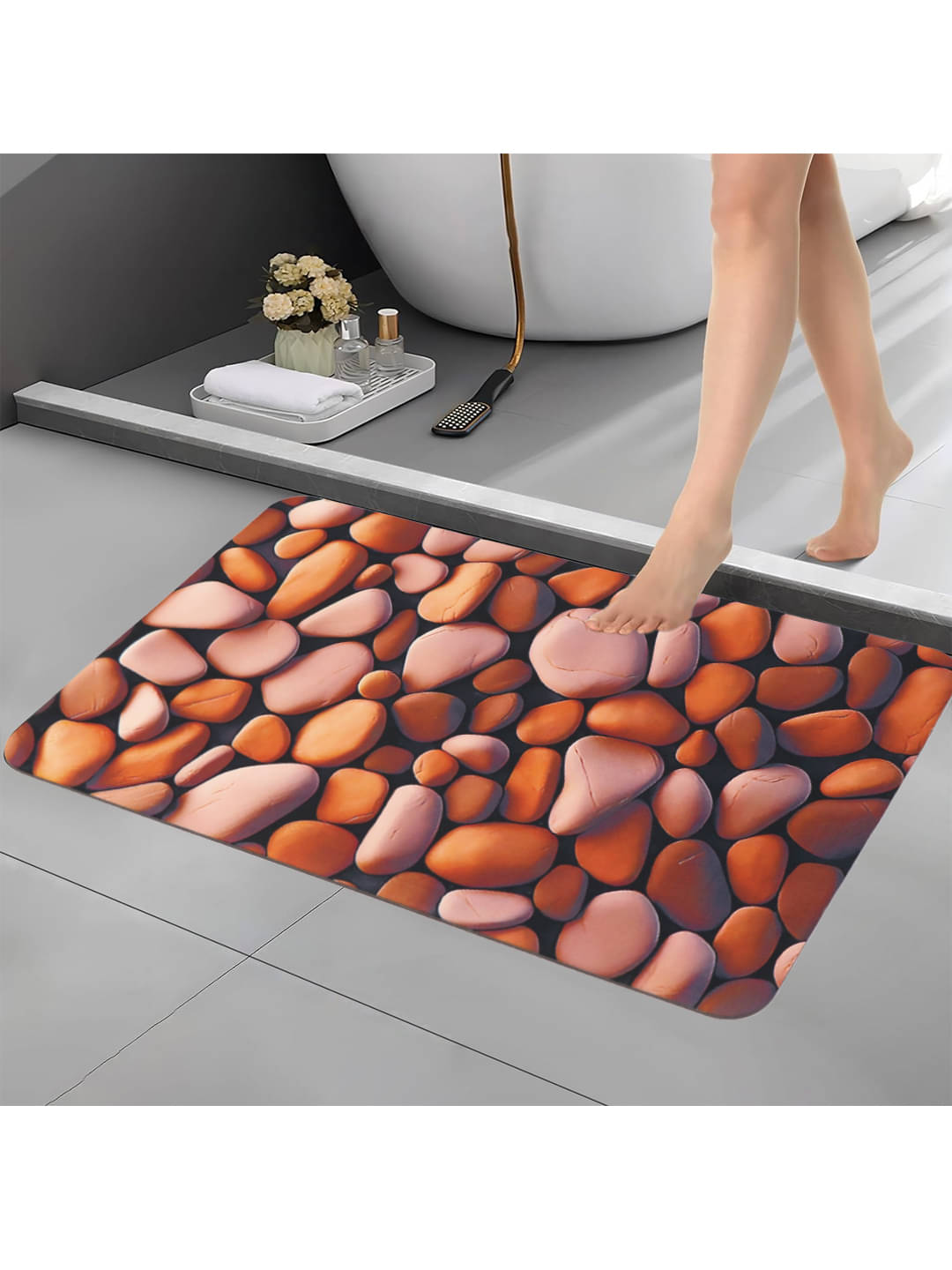 BELLA TRUE Anti-skid Rubber Bath Mat 58x38 cm ( Pack of 1 ) - Brown BELLA TRUE Anti-skid Rubber Bath Mat 58x38 cm ( Pack of 1 ) - Brown
