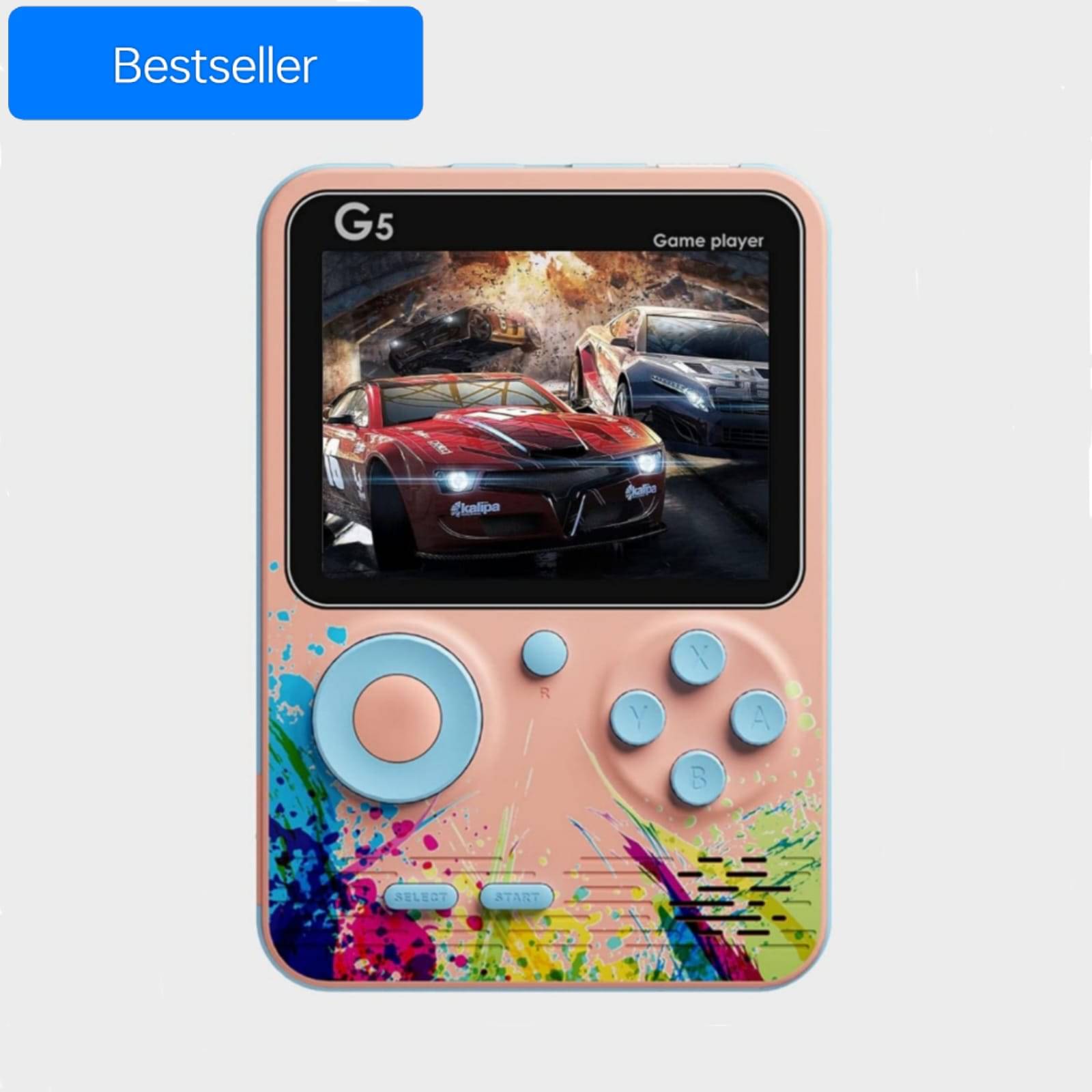     			Bestselling G5 Handheld Game Console ( 500 Games in 1 ) 3 Inch HD Color Screen Gaming Device , Rechargeable Battery , AV Output, Classic Video Games for Kids & Adults (Colour May Vary), Multicolour