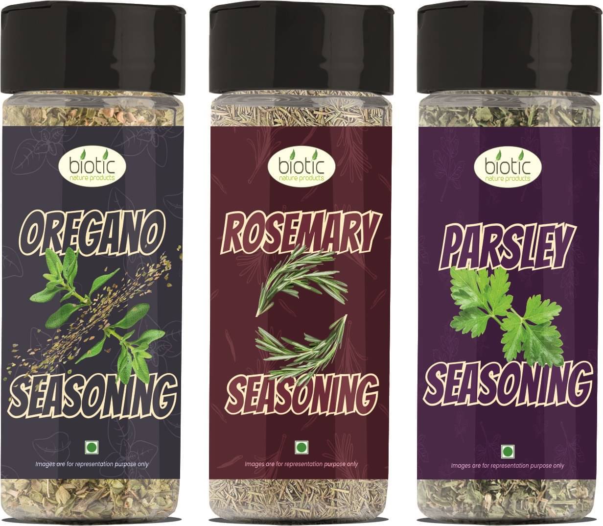 Biotic Dried Herbs Oregano 45g, Rosemary 30g and Parsley 25g Mixed Seasoning 100 gm Biotic Dried Herbs Oregano 45g, Rosemary 30g and Parsley 25g Mixed Seasoning 100 gm