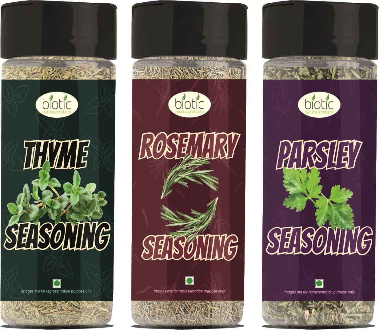Biotic Dried Herbs Thyme 30g, Rosemary 30g and Parsley 25g Mixed Seasoning 85 gm Biotic Dried Herbs Thyme 30g, Rosemary 30g and Parsley 25g Mixed Seasoning 85 gm