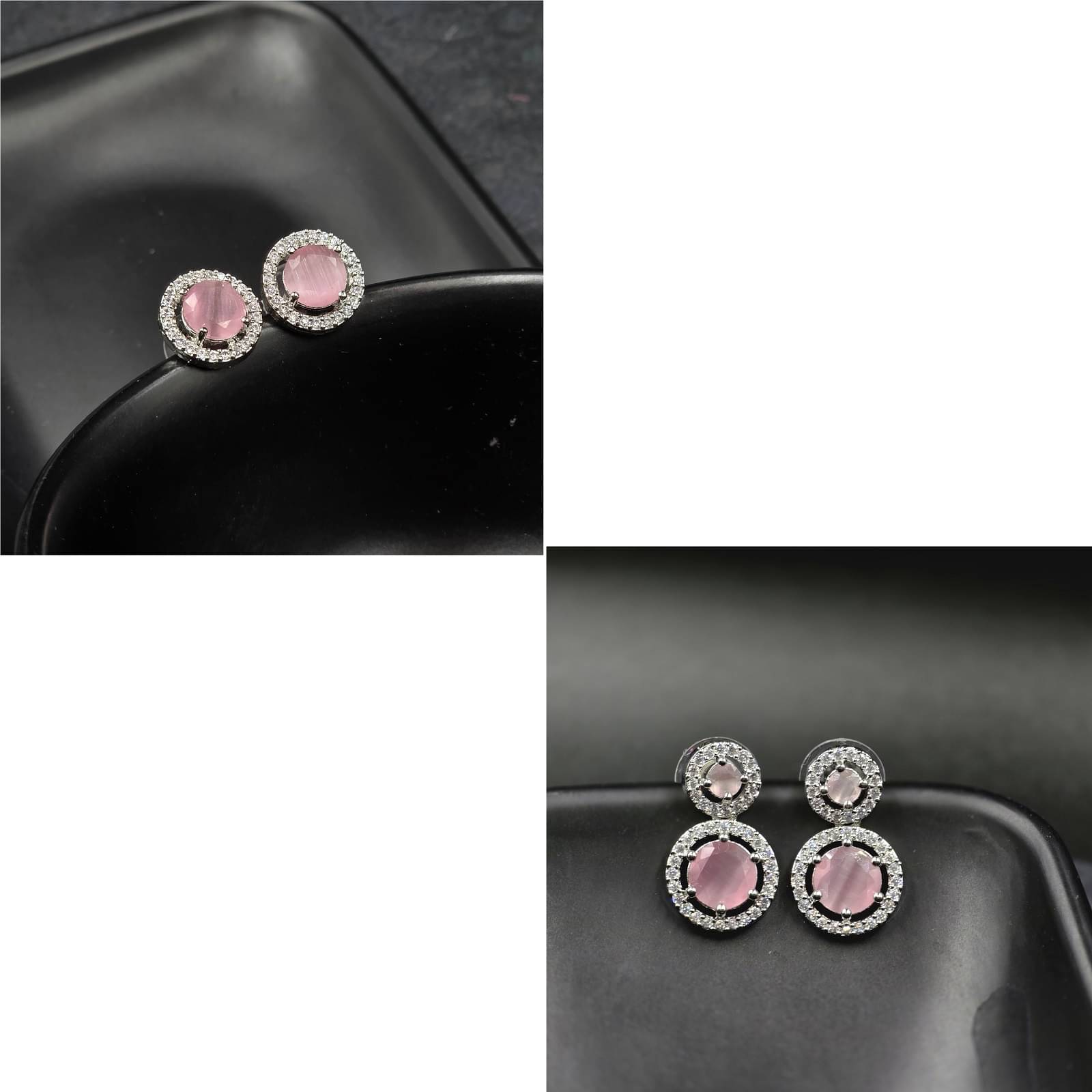     			Charms Pink Plug Earrings ( Pack of 2 )