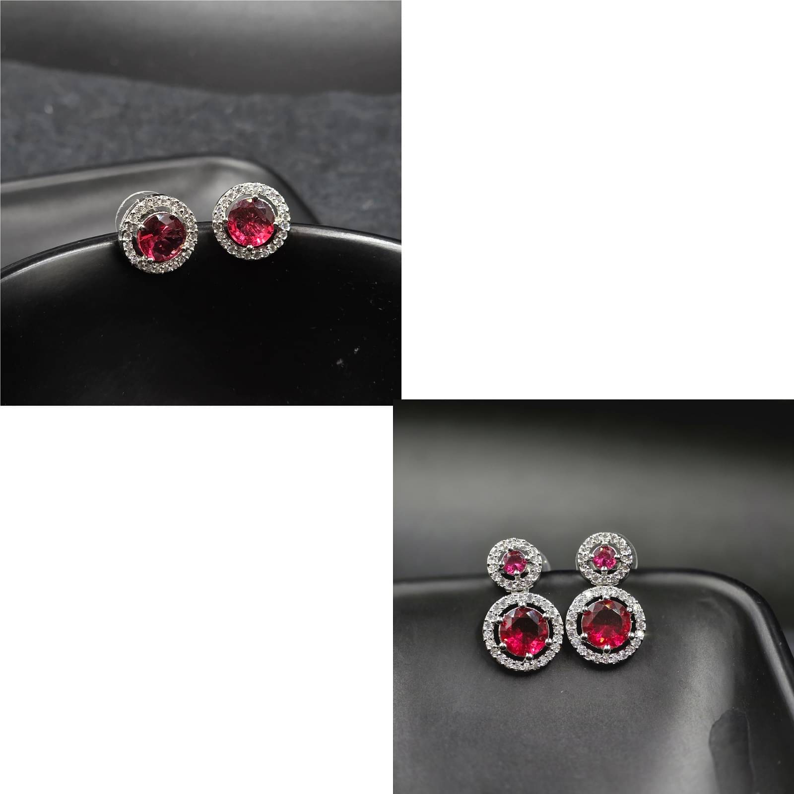     			Charms Red Plug Earrings ( Pack of 2 )