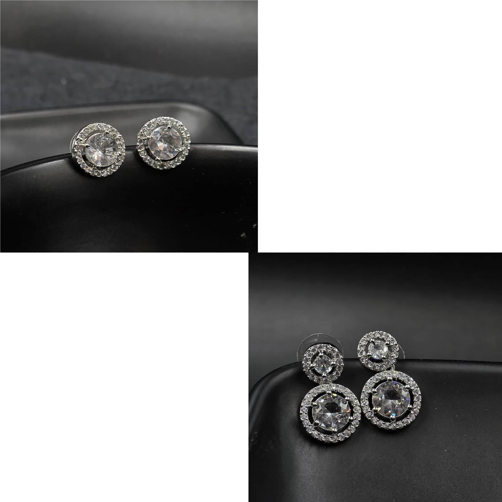     			Charms White Plug Earrings ( Pack of 2 )