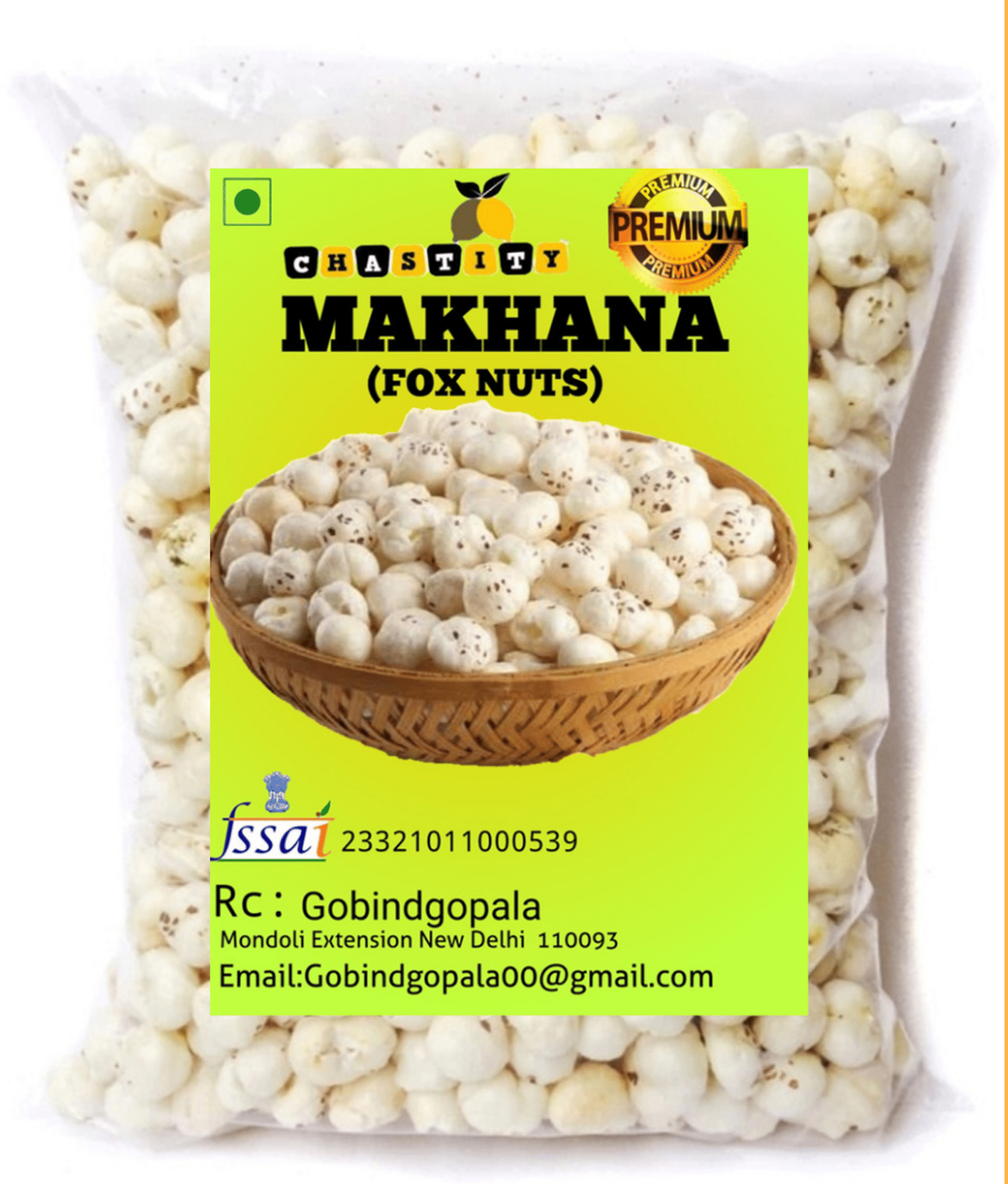 Chastity Lotus Seeds Pop /Gorgon Nut Puffed Kernel (Makhana) 100 g Chastity Lotus Seeds Pop /Gorgon Nut Puffed Kernel (Makhana) 100 g