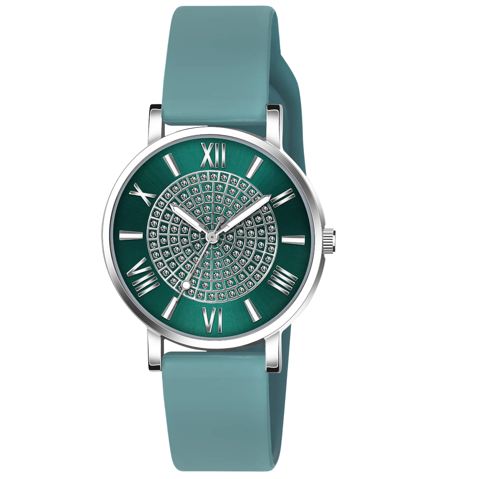 Crestello Green Silicon Analog Womens Watch Crestello Green Silicon Analog Womens Watch