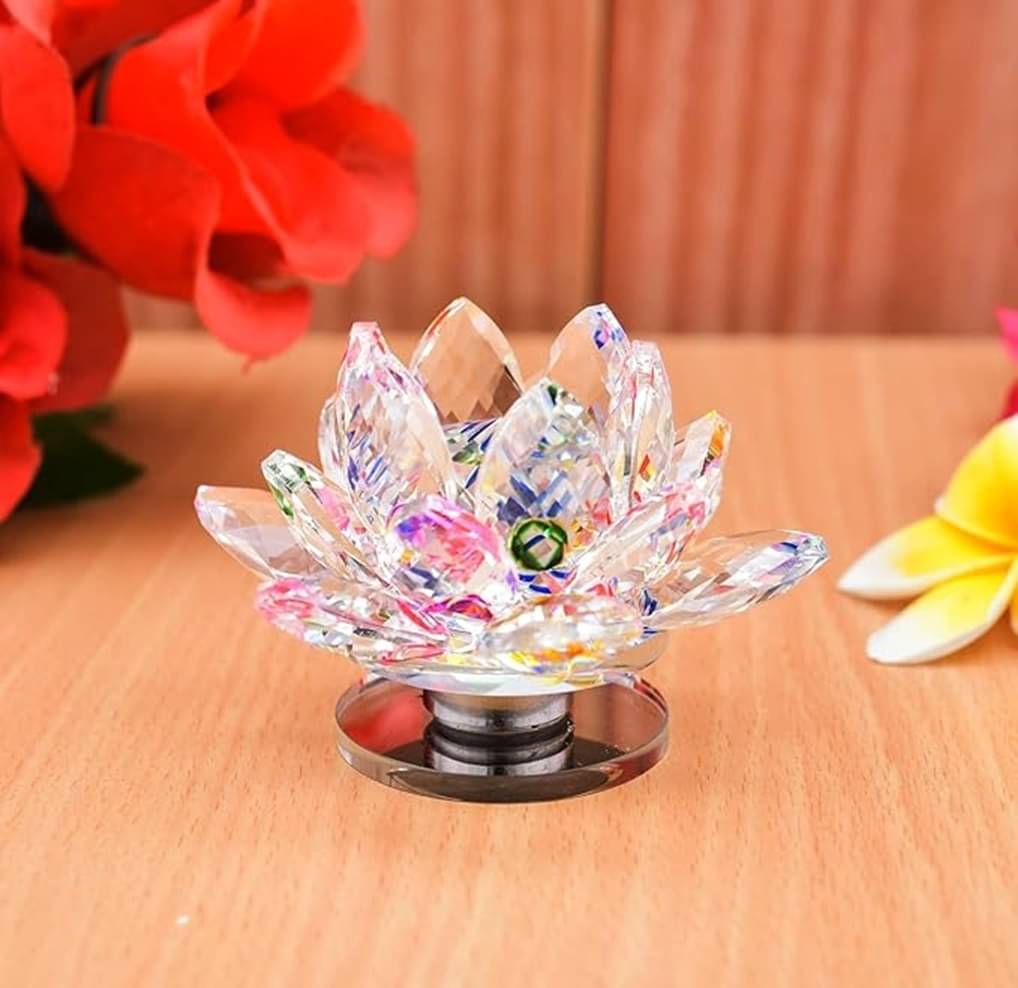     			Crystal Lotus with Manual Rotating Stand