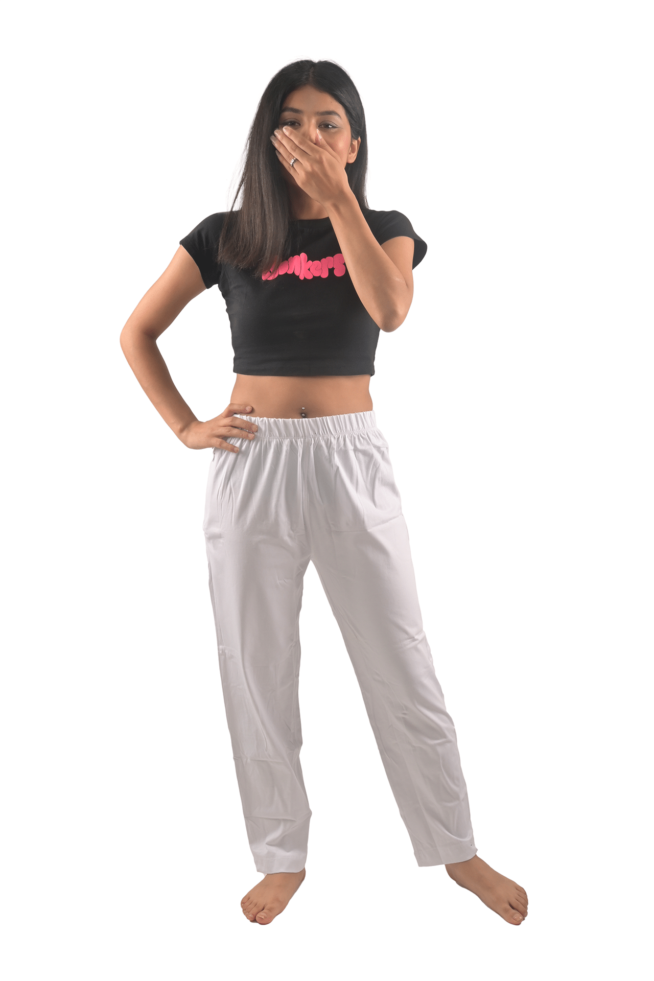     			DESHBANDHU DBK Pack of 1 Cotton Regular Women's Casual Pants ( White )