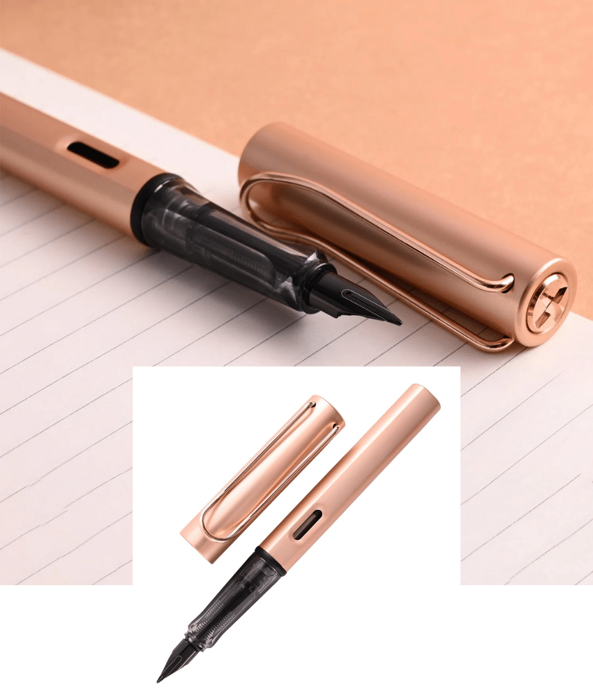     			DNESHY Rose Gold Extra Fine Line Fountain Pen ( Pack of 1 )