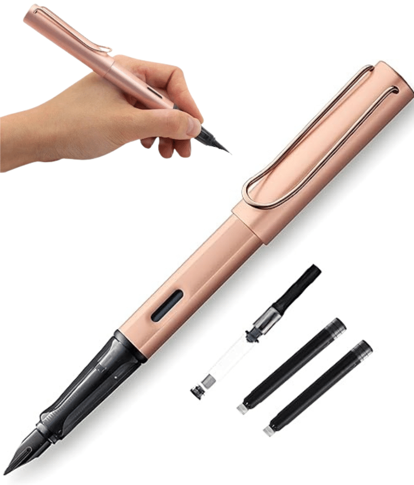     			DNESHY Rose Gold Extra Fine Line Fountain Pen ( Pack of 1 )