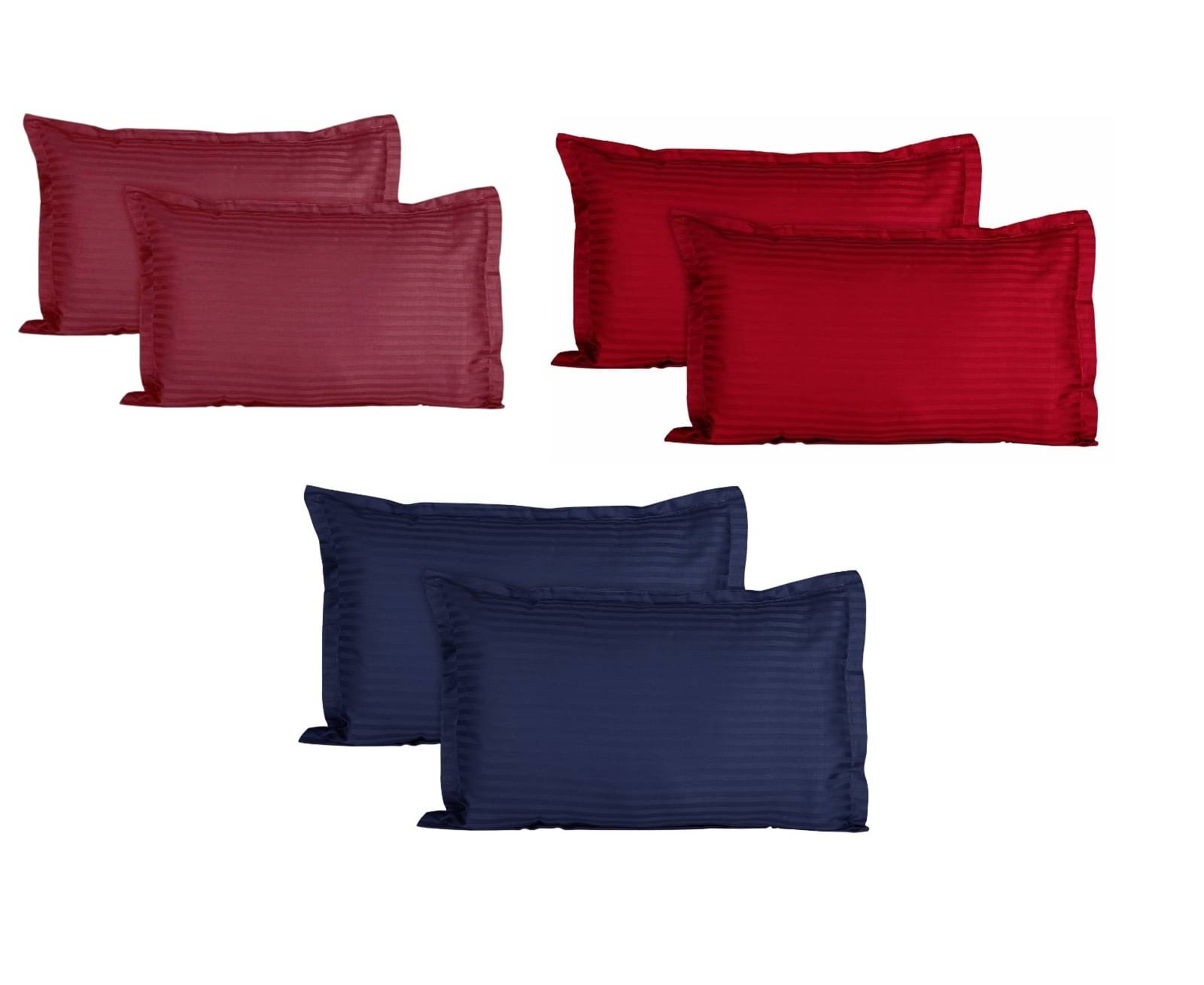     			DOMES FAB - Pack of 1 Satin Striped Regular Pillow Cover ( 45.72 cm(18) x 71.12 cm(28) ) - Blue