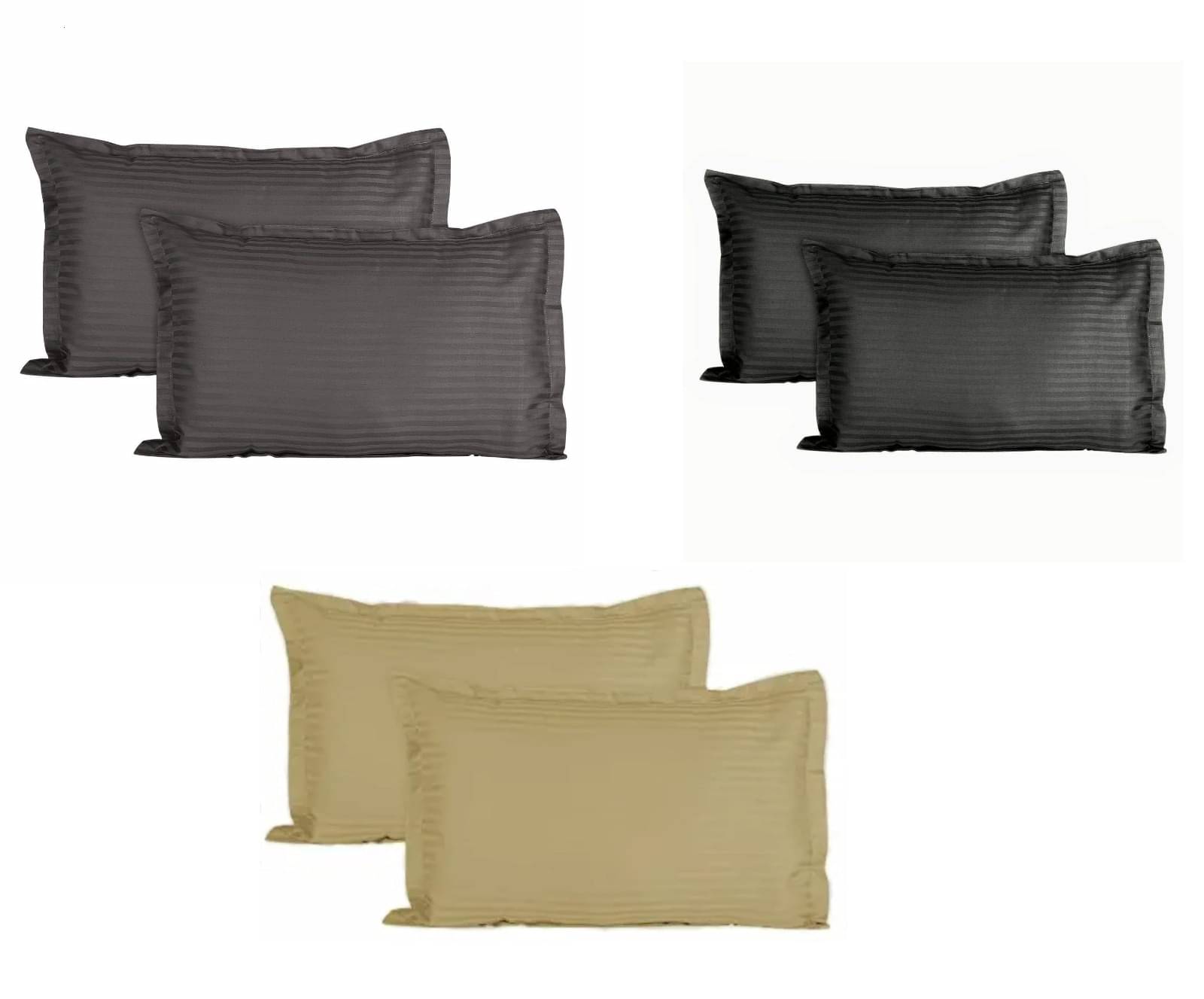     			DOMES FAB - Pack of 1 Satin Striped Regular Pillow Cover ( 45.72 cm(18) x 71.12 cm(28) ) - Black