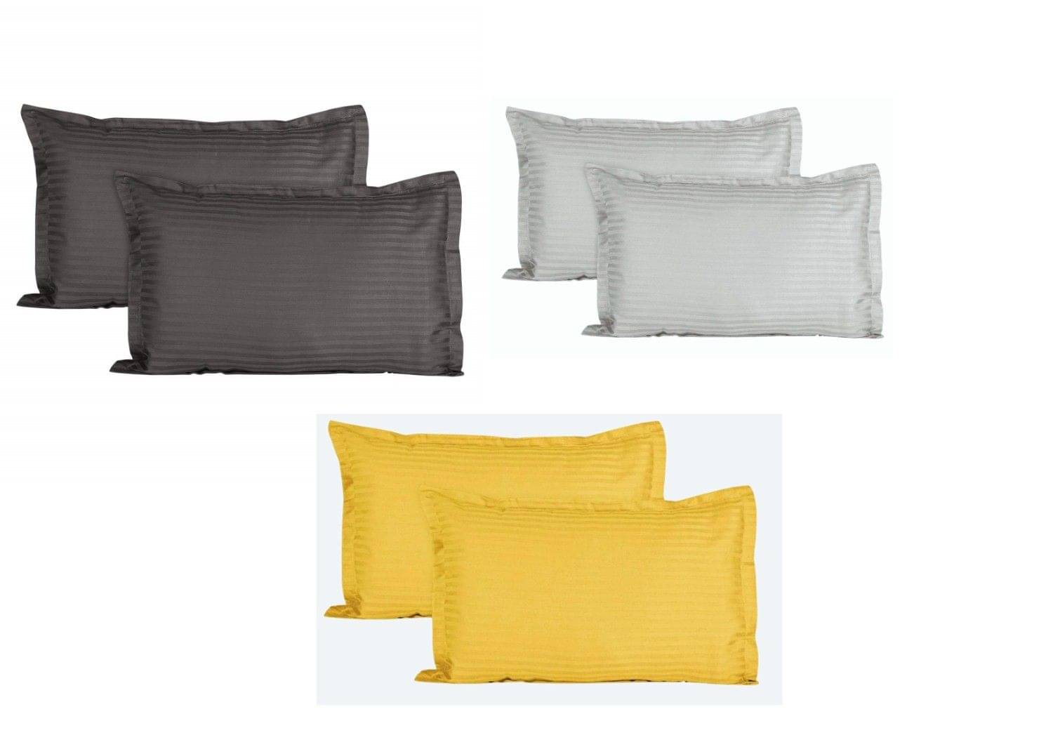     			DOMES FAB - Pack of 1 Satin Striped Regular Pillow Cover ( 45.72 cm(18) x 71.12 cm(28) ) - Black