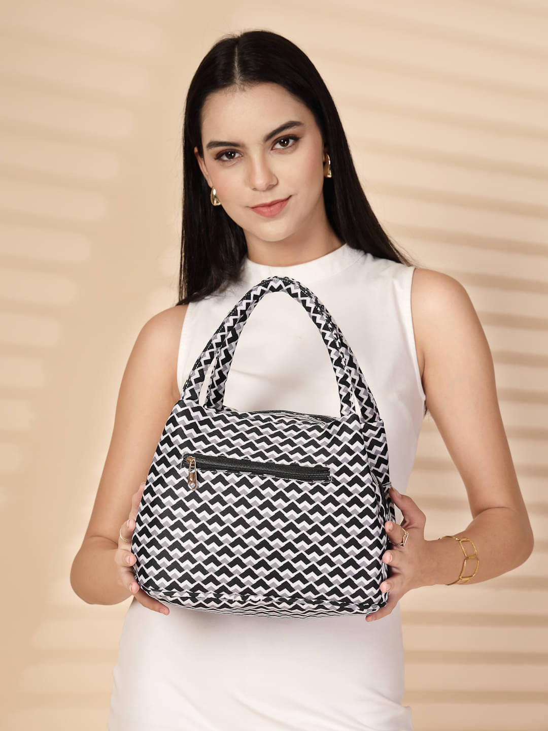     			ENSAC Handheld Bag Cotton Set of 1 ( Black )