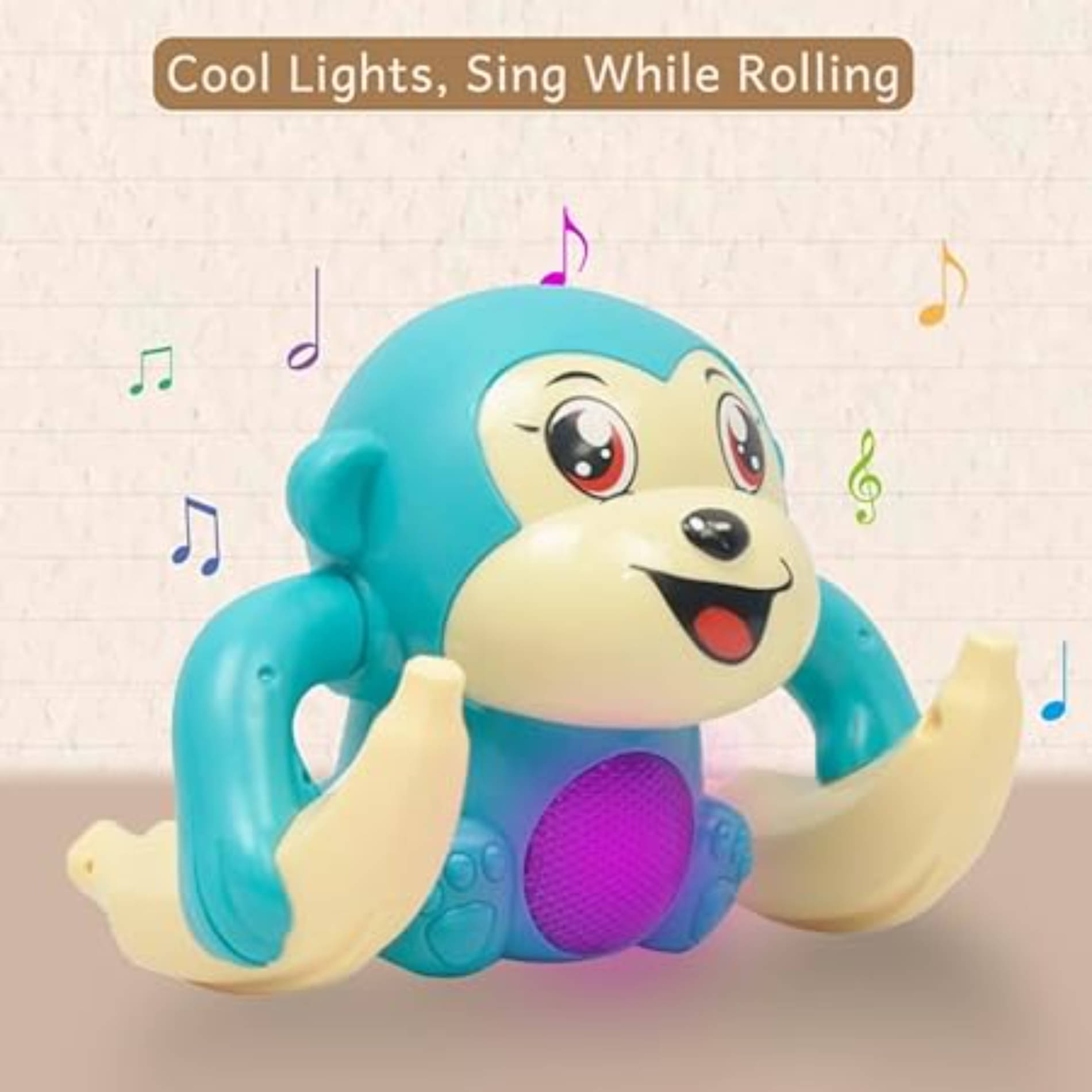    			Esnapy Battery Operated Voice Control Monkey Toy with Musical, Dancing, Spinning, Rolling and Sensor Feature for Gifts/Kids/Babies/Boys/Girls Blue Color, Power Source:3xAAA Battery (Not Included) 3