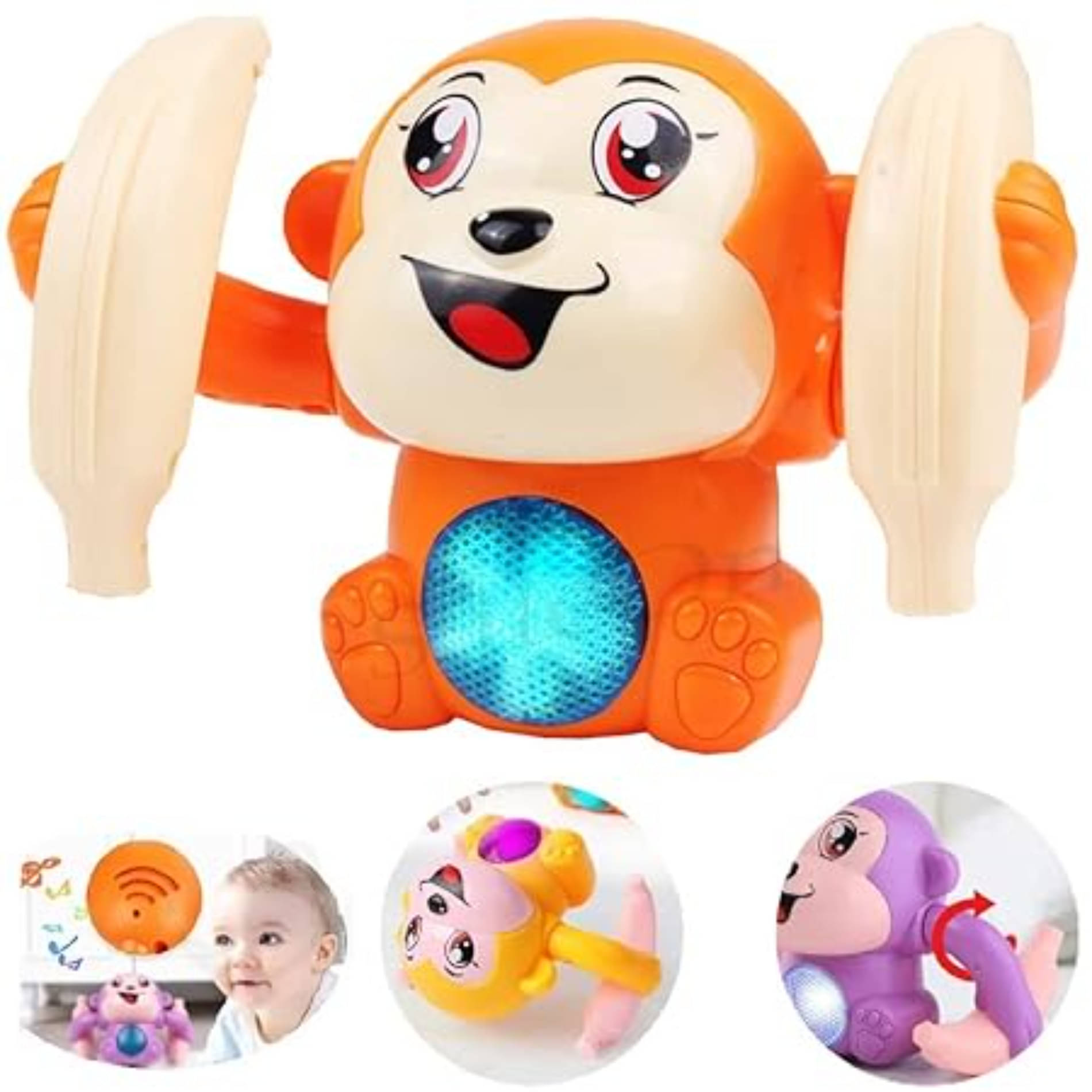     			Esnapy Battery Operated Voice Control Monkey Toy with Musical, Dancing, Spinning, Rolling and Sensor Feature for Gifts/Kids/Babies/Boys/Girls Blue Color, Power Source:3xAAA Battery (Not Included) 3
