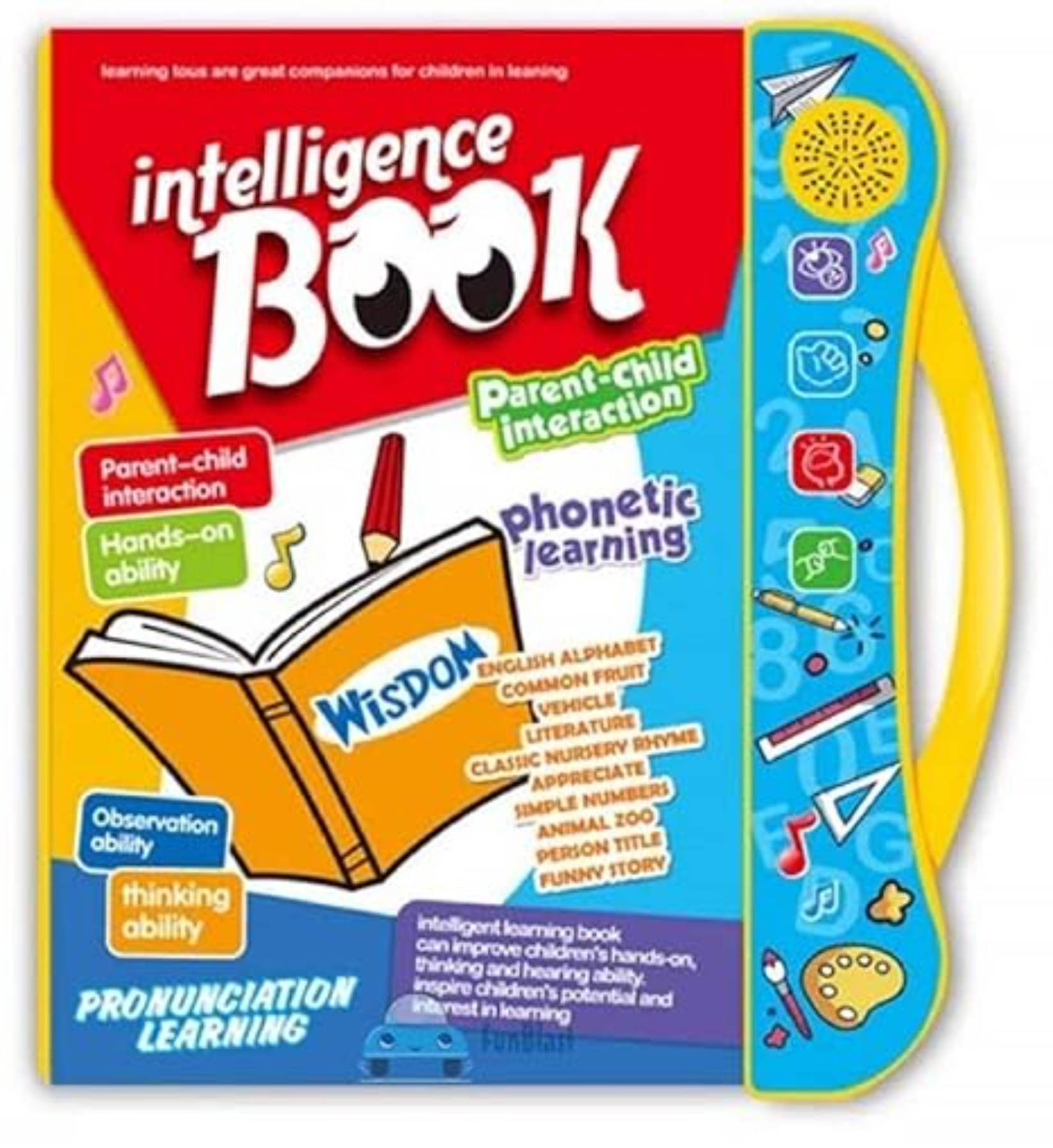     			Esnapy Interactive Sound Book for Toddlers | Touch & Listen Musical Learning Book with Phonetics, Words, and Sounds | Early Educational Toy for Kids 1