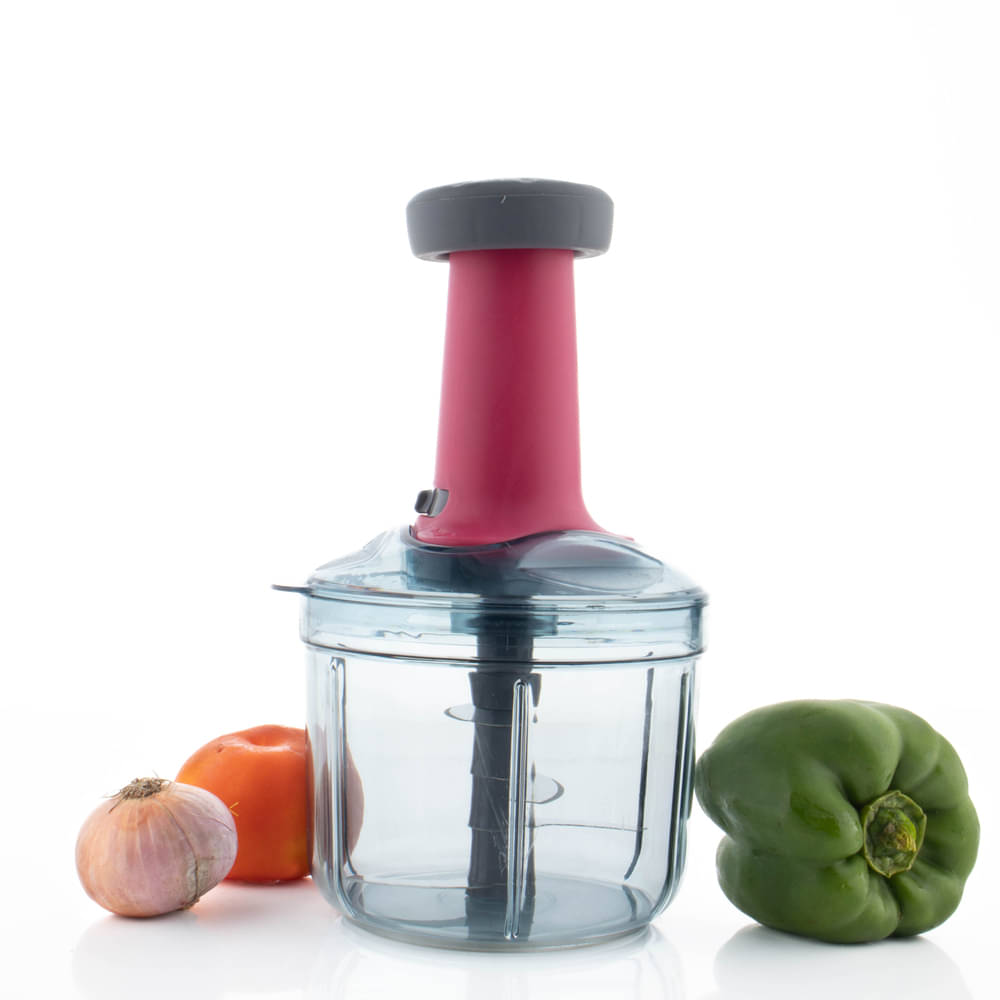     			FIT4CHEF Push Chopper Multicolour Stainless Steel Mannual Chopper 900 ml ( Pack of 1 )