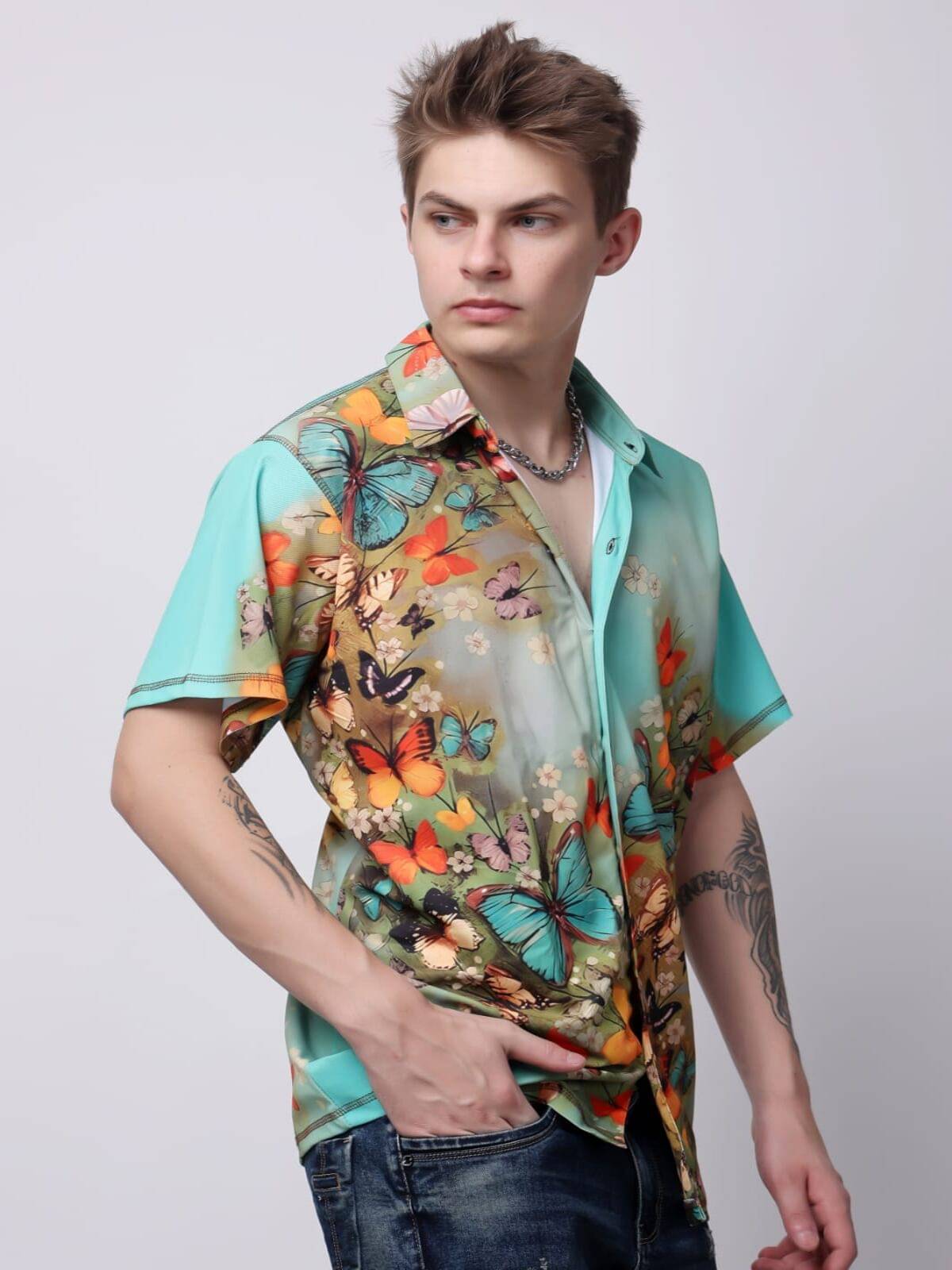     			FLIRTY SOUL Polyester Regular Fit Printed Half Sleeves Men's Casual Shirt - MULTICOLOR ( Pack of 1 )