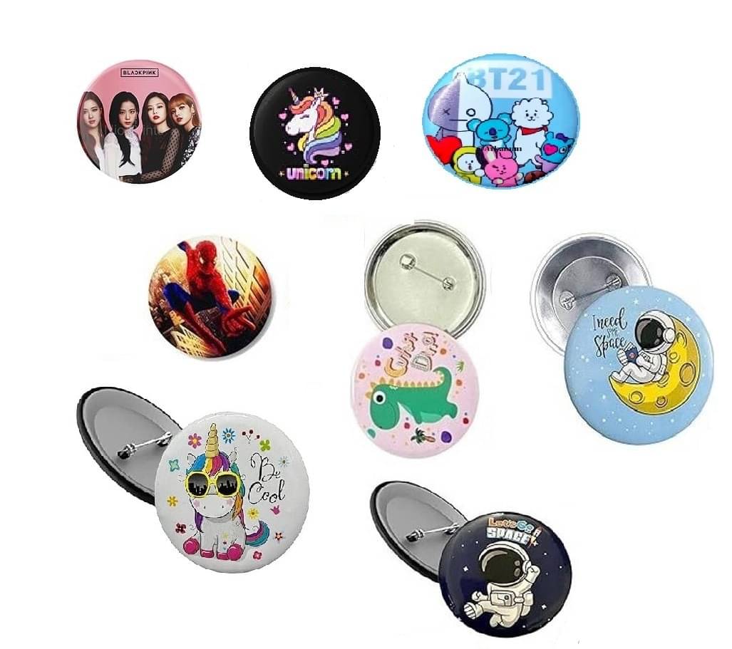     			FREEDY 12PC MIX DESIGN Premium Round Pin Button Badge - Perfect for Boys, Girls, Men & Women | Trendy Batches for Bags, Backpacks | Ideal Birthday Gift, Party Favor | Size 58mm