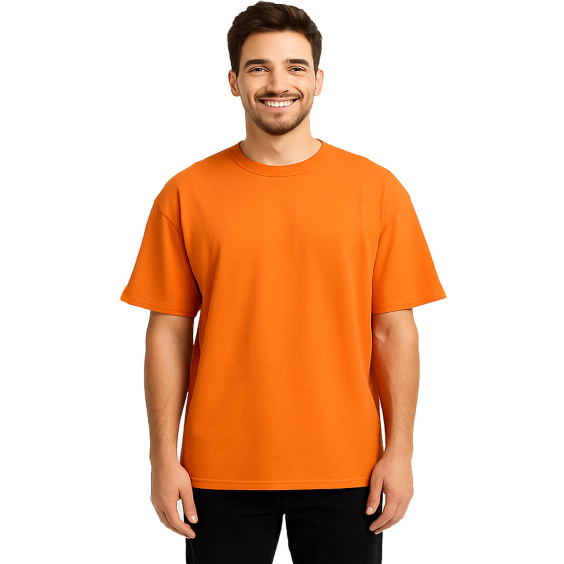 Fashion Foreplus Men Cotton Oversized Fit Solid T-Shirt ( Orange ) Fashion Foreplus Men Cotton Oversized Fit Solid T-Shirt ( Orange )