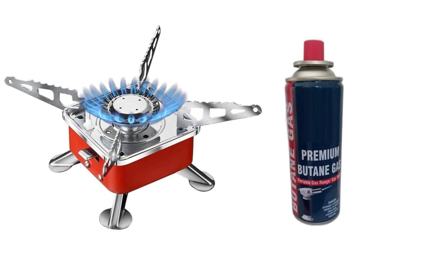    			Emergency Camping Stove with Butane cylinder Can | Camping Gas Stove | Camping Stove - 2800W- Ultra Light Picnic Cooking Gas Burners