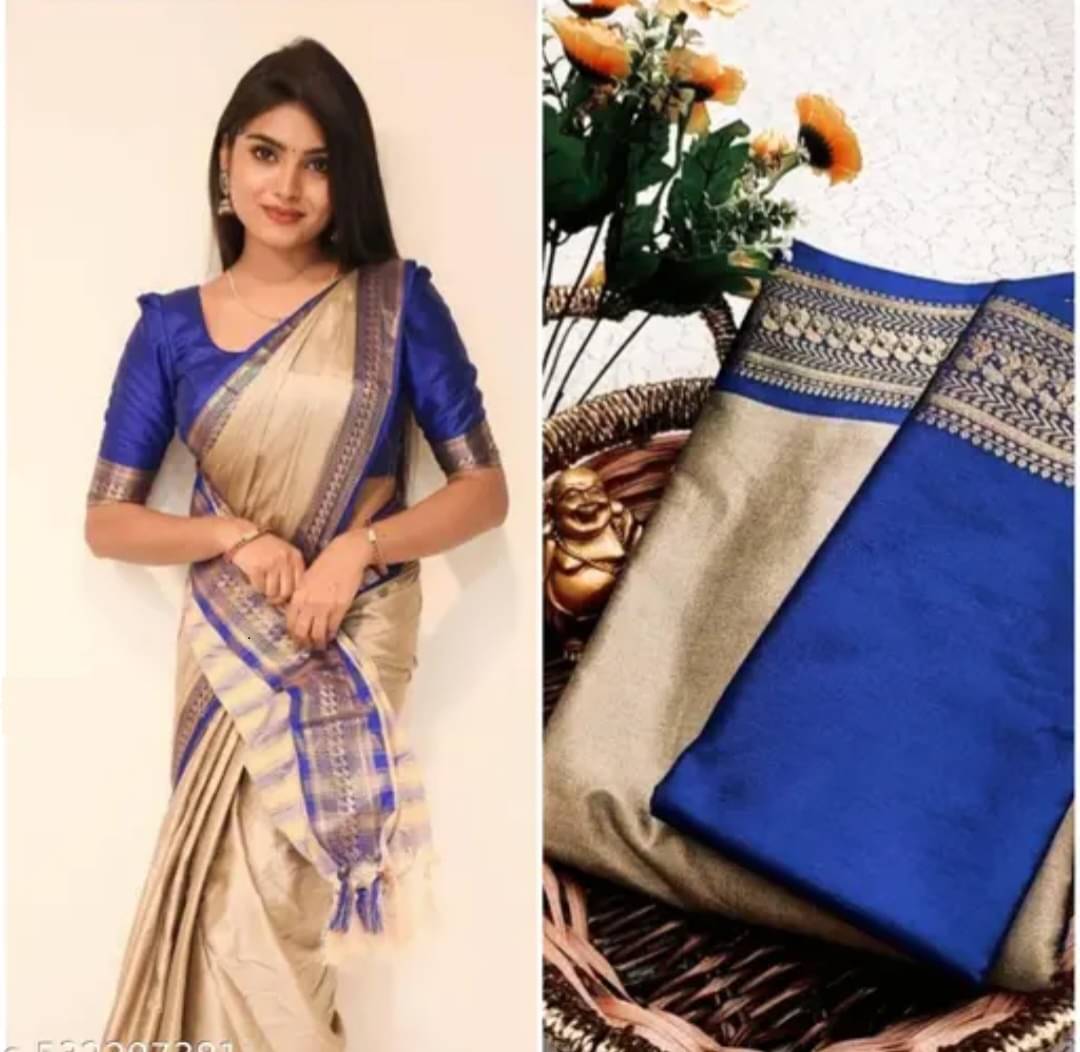     			Gazal Fashions Cotton Silk Embellished Banarasi saree Without Blouse Piece ( Multicolor 3 )