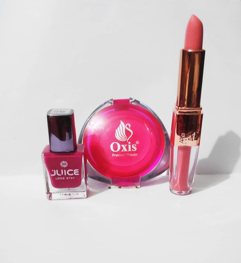     			Generic Makeup Kit ( 1 Pink Nail Polish  1 Pink Lipstick  1 Compact Powder )