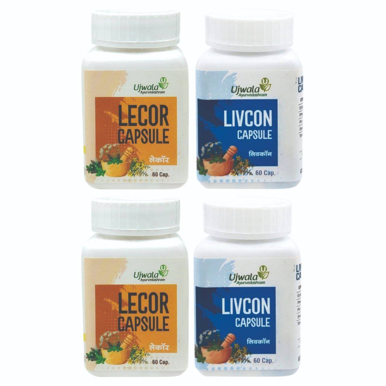 Ujwala Ayurvedashram Lecor & Livcon Capsule, For Vitiligo, White Patches 120 No.S (Pack of 2) Ujwala Ayurvedashram Lecor & Livcon Capsule, For Vitiligo, White Patches 120 No.S (Pack of 2)