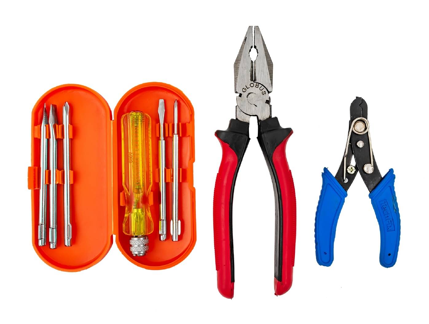     			Globus 1601..Screw Driver Set/6 Pcs  with 8 Inch/200 mm Grip Combination Lineman Plier and Wire Cutter  5"  (Pack of 3)