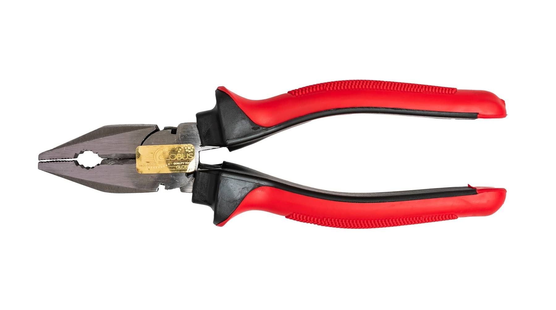     			Globus 1602.. Heavy Duty Plier, 8 inch/200 mm, Red and Black Handle, Multi-Colour Sleeve