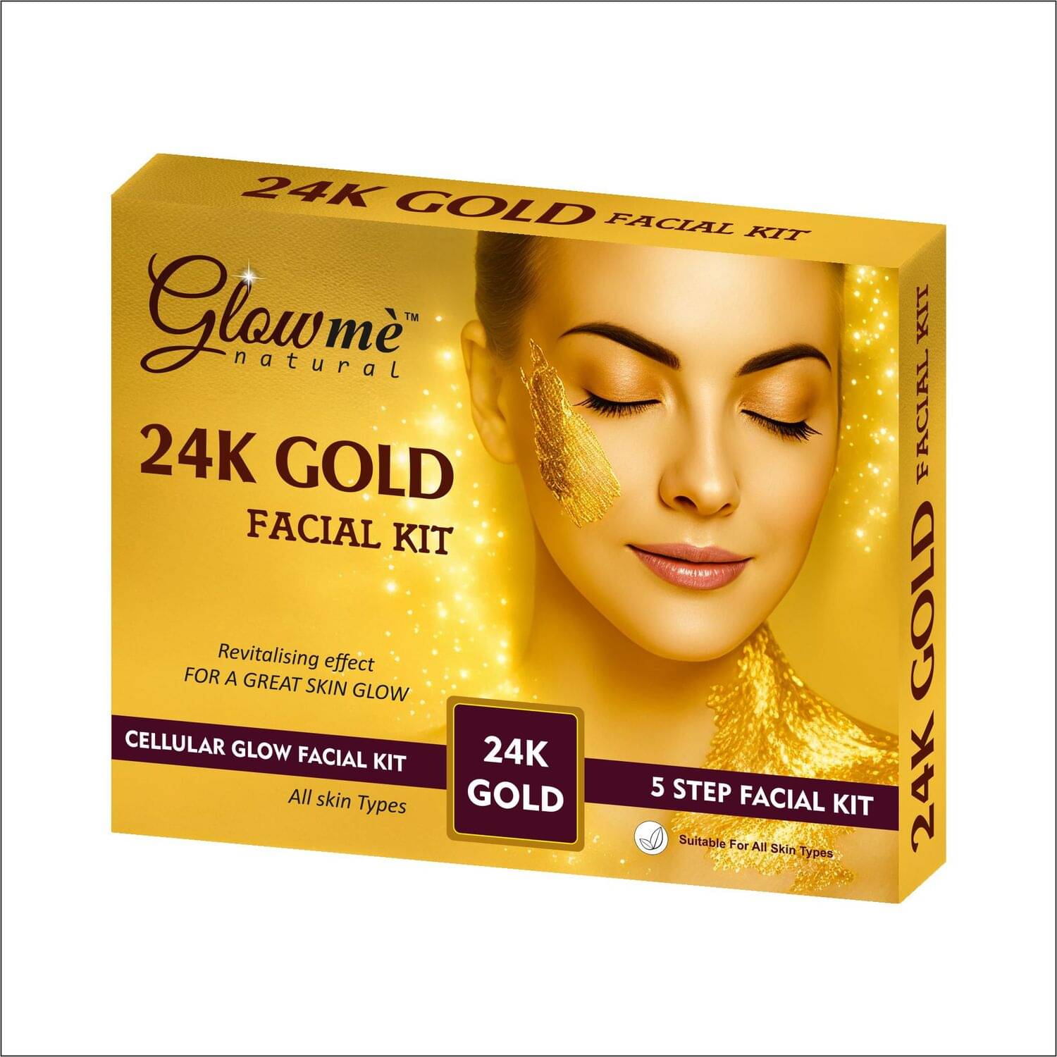     			Glowme natural 3 Times Use Facial Kit For All Skin Type Gold 3 ( Pack of 3 )