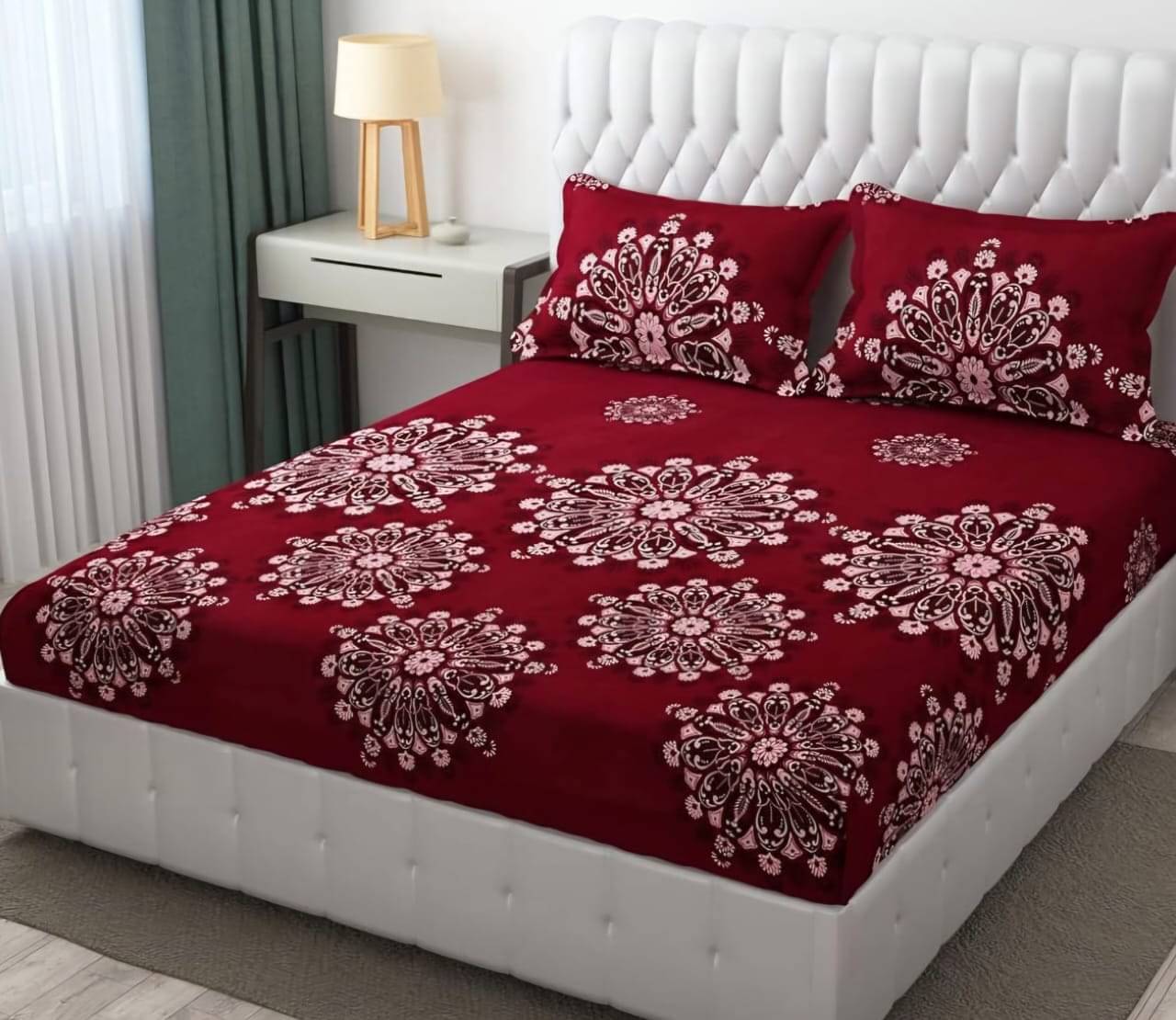     			HomeSpire Glace Cotton 1 Double Queen Bedsheet with 2 Pillow Covers ( Brown )