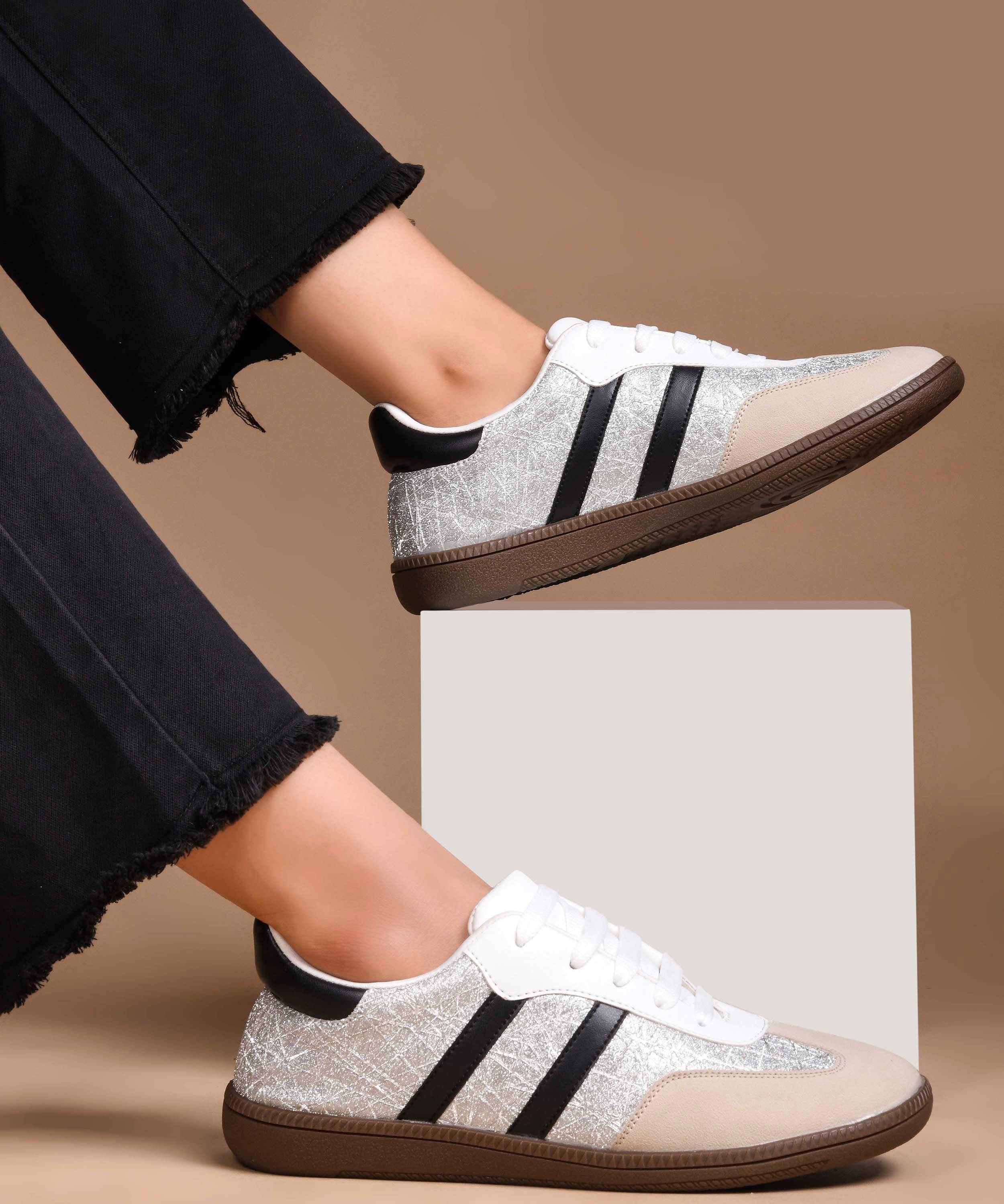     			JM Looks Silver Women's Sneakers