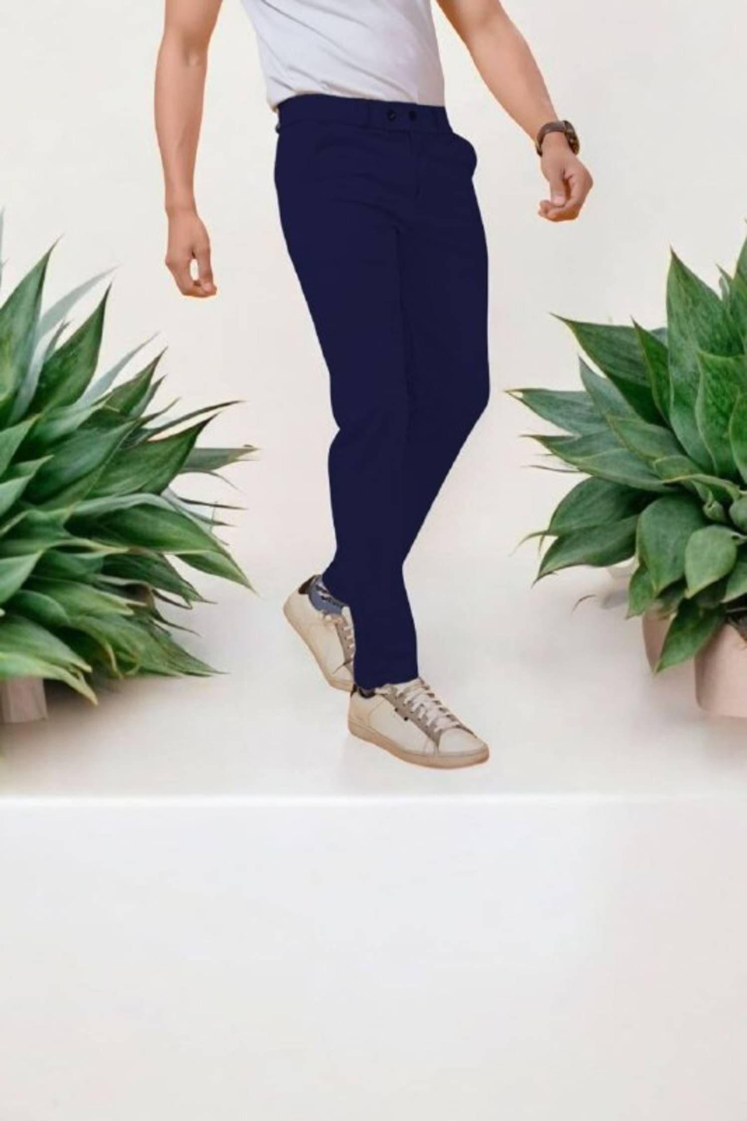     			KITWELL Relax Flat Men's Trouser - Dark Blue ( Pack of 1 )