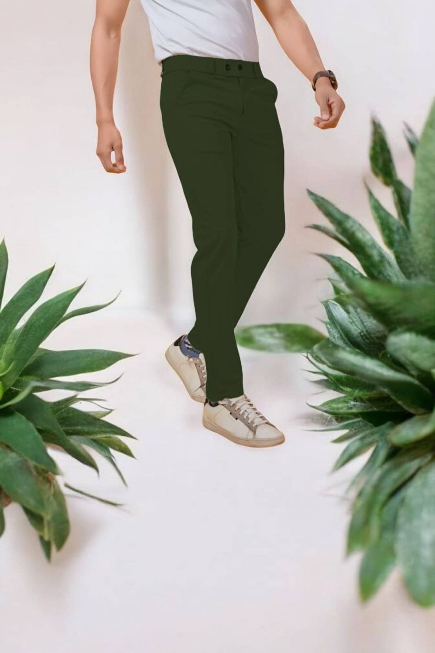     			KITWELL Relax Flat Men's Trouser - Dark Green ( Pack of 1 )