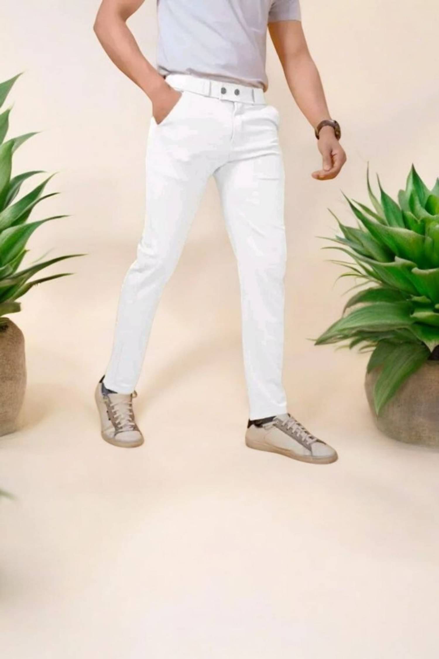     			KITWELL Relax Flat Men's Trouser - White ( Pack of 1 )