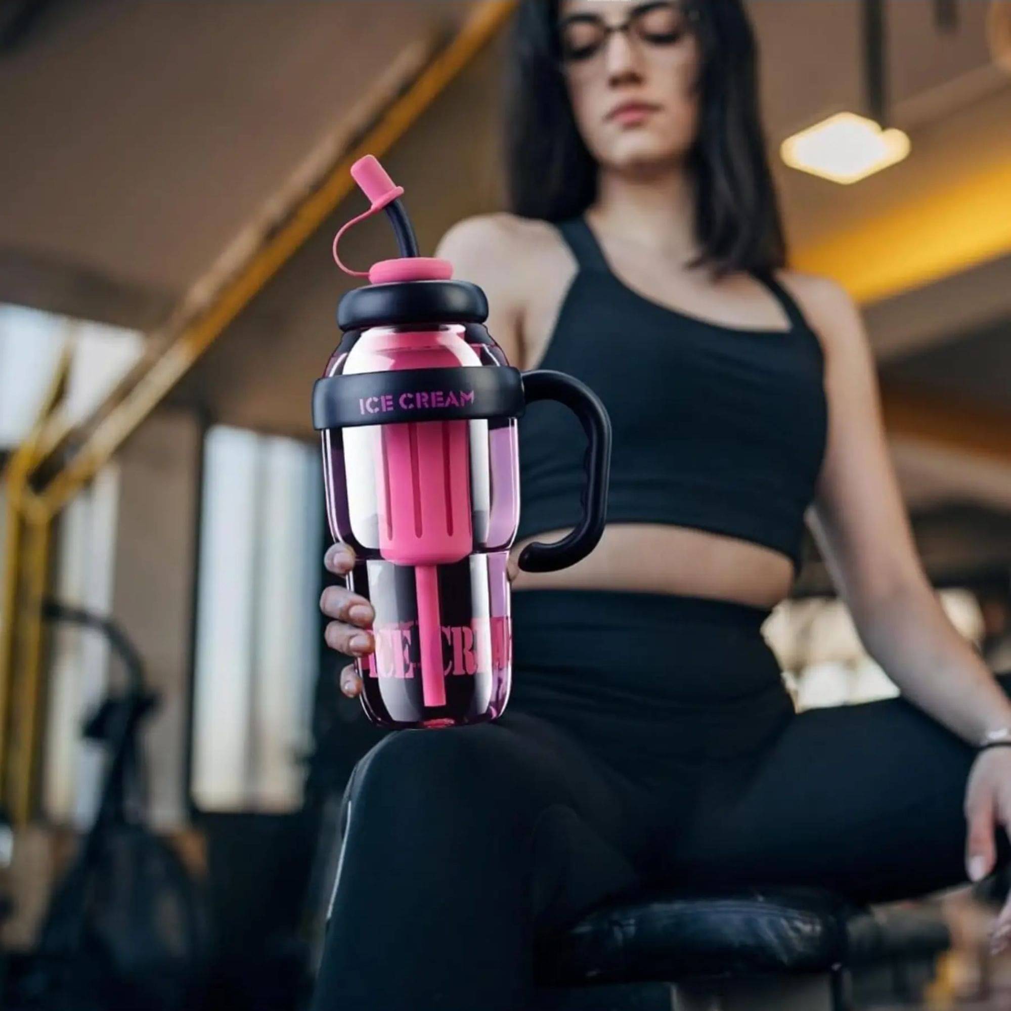 Kadio Gym Tumbler with Straw and Handle (Mix Color) Kadio Gym Tumbler with Straw and Handle (Mix Color)