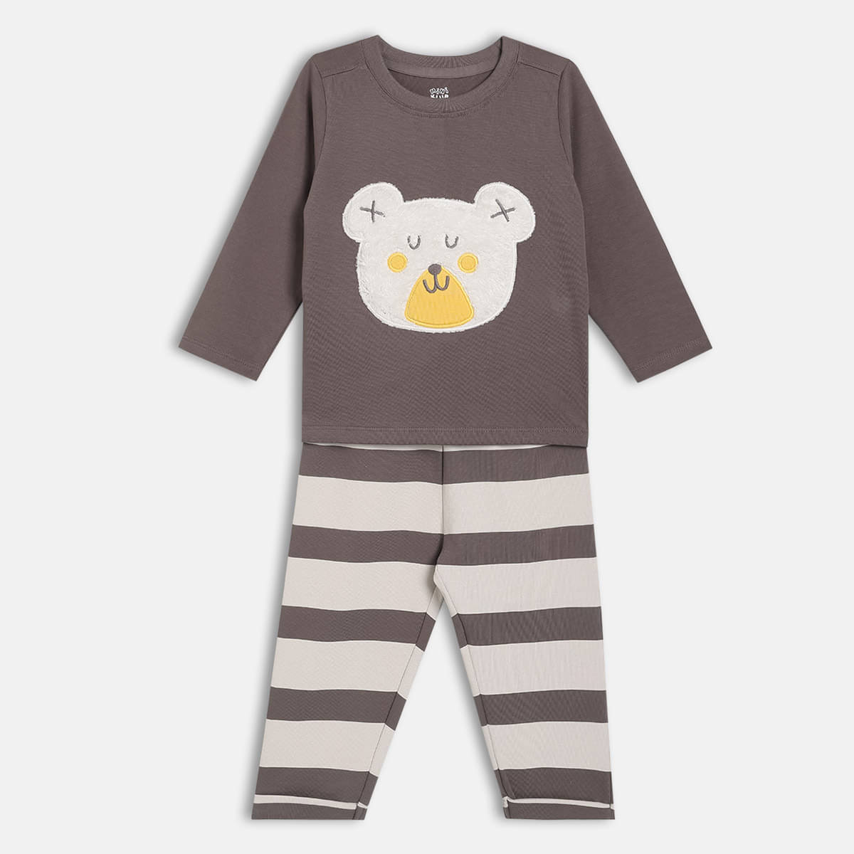     			MINI KLUB Pack of 1 Baby Boys Cotton Shirt & Pants Set ( Grey )