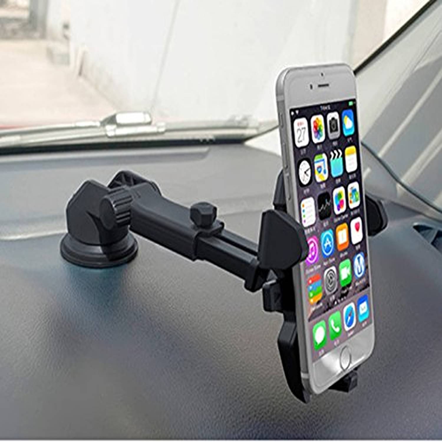 MS Wholesellar Dashboard & Windshield Horizontal Clip Car Mobile Holder - Black MS Wholesellar Dashboard & Windshield Horizontal Clip Car Mobile Holder - Black
