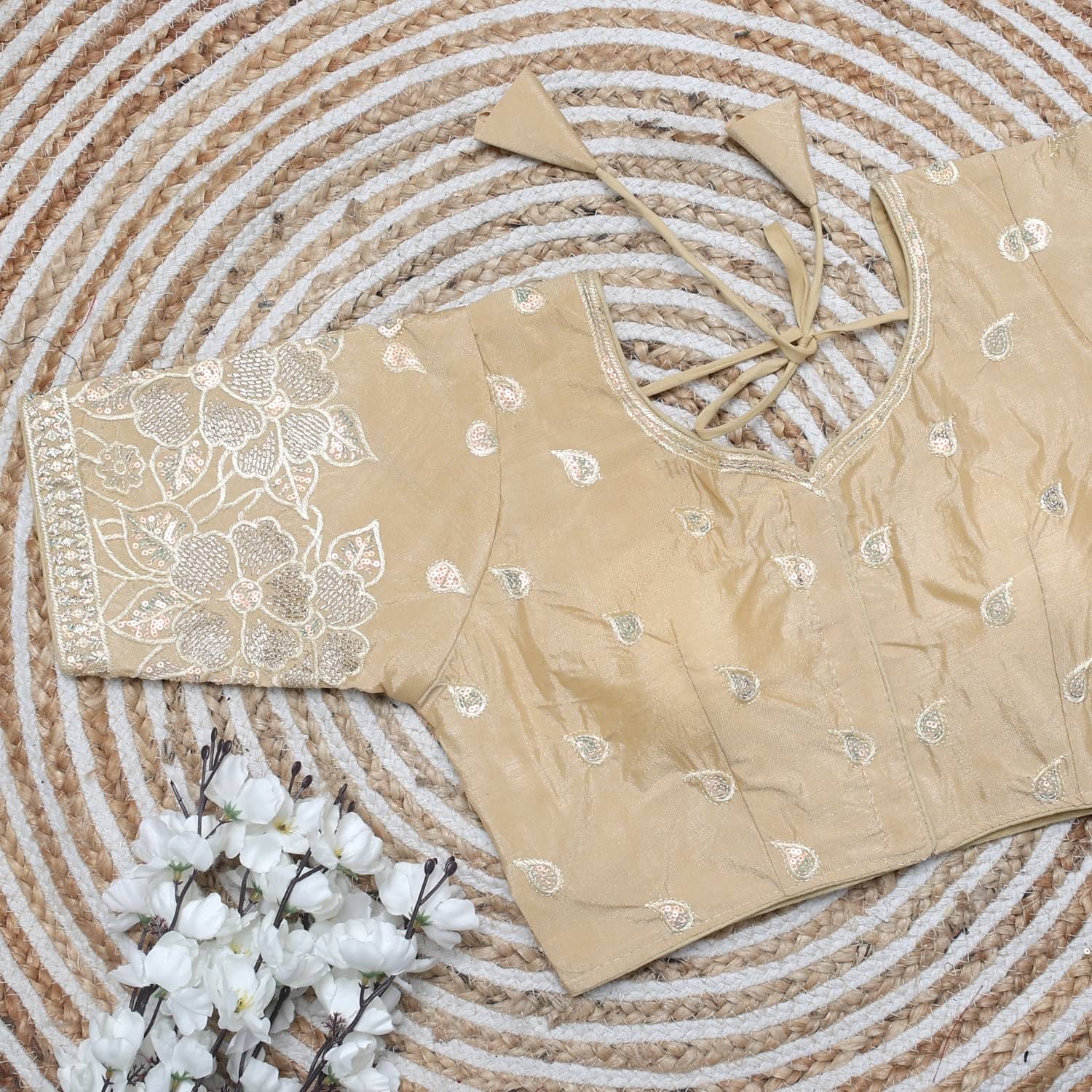     			Modern Mughals Gold Readymade with Pad Art Silk Women's Blouse ( Pack of 1 )