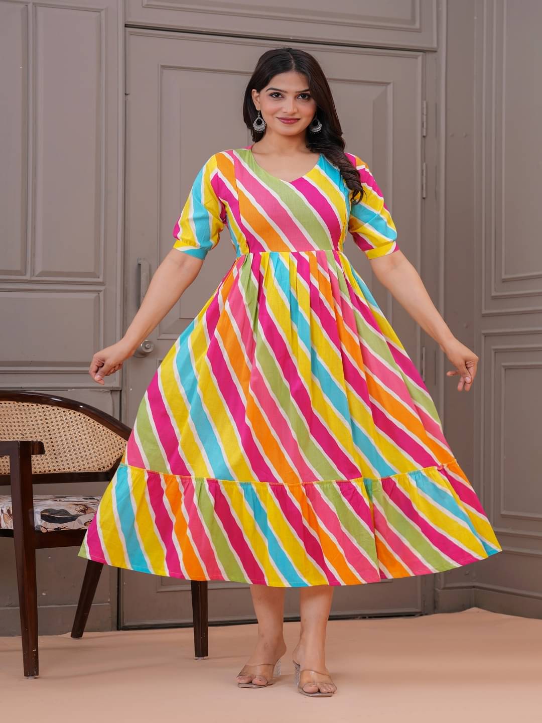    			Nevisha Style Multi Color Cotton Women's Maternity Dress ( Pack of 1 )