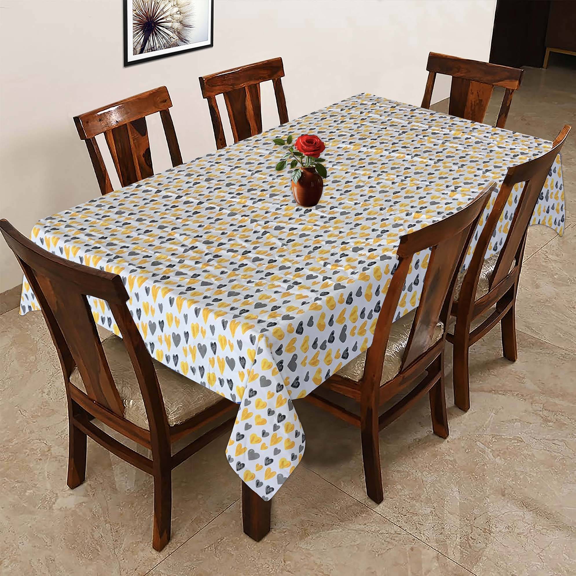     			Oasis Home Tex Printed Cotton 6 Seater Rectangle Table Cover & Runner ( 172 x 152 ) cm Pack of 1 Yellow