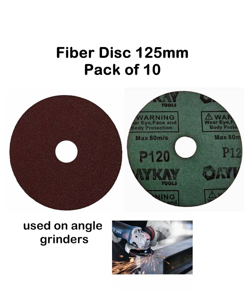     			Oaykay Hand Tools Fiber Disc 125mm 5 inch 120 Grit 10pcs set
