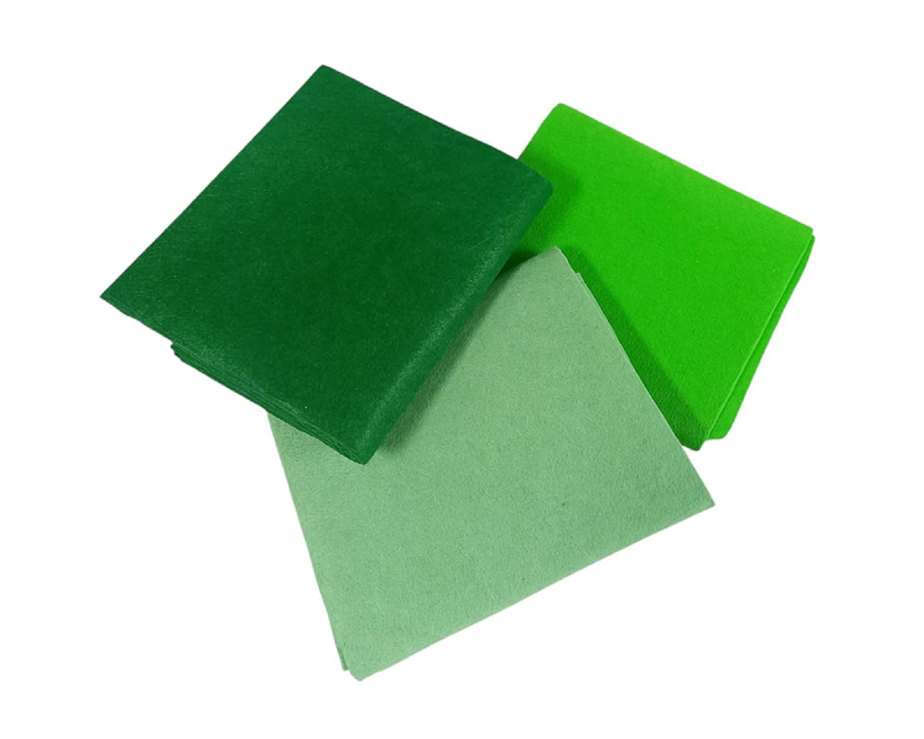     			PRANSUNITA Pack of 3 Green Shades Felt Fabric Sheet Stiff (Hard) Size 19” x 21” inch - School DIY Crafts Patchwork, Table & Board Backdrops, Embroidery Sewing- 3 pcs (Green Shades)