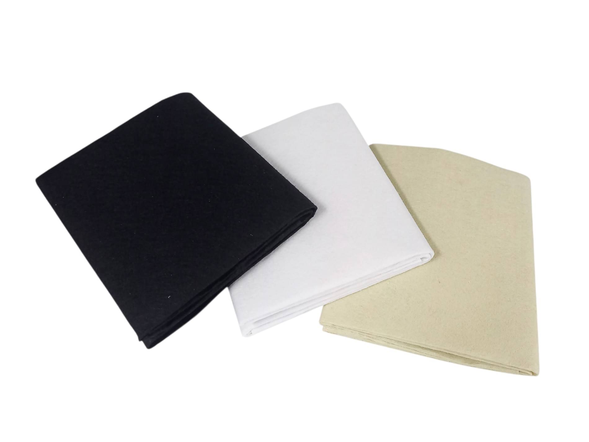     			PRANSUNITA Pack of 3 White Shades Felt Fabric Sheet Stiff (Hard) Size 19” x 21” inch - School DIY Crafts Patchwork, Table & Board Backdrops, Embroidery Sewing- 3 pcs