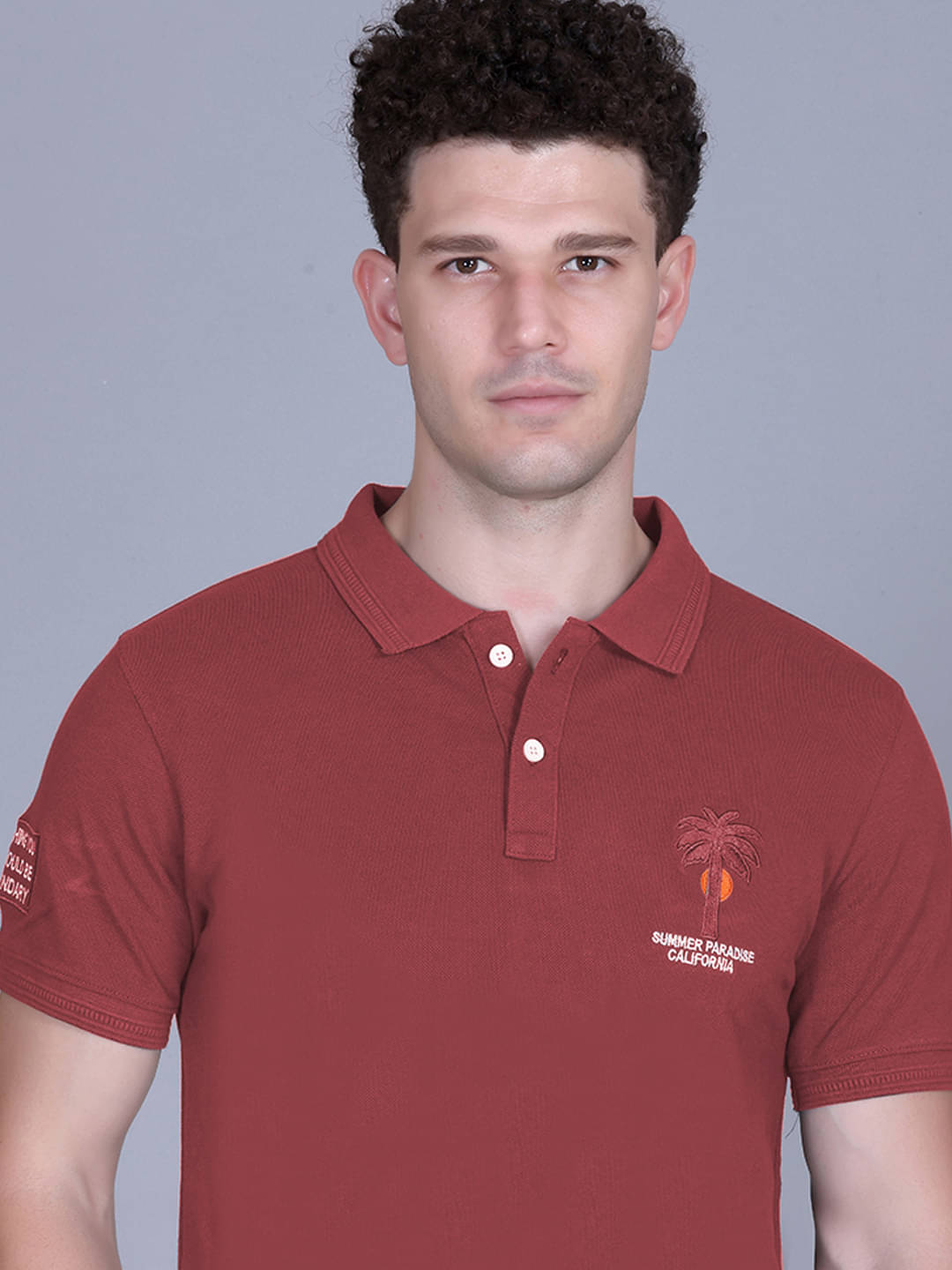     			Promount Men Cotton Blend Regular Fit Solid Polo T Shirt ( Red )